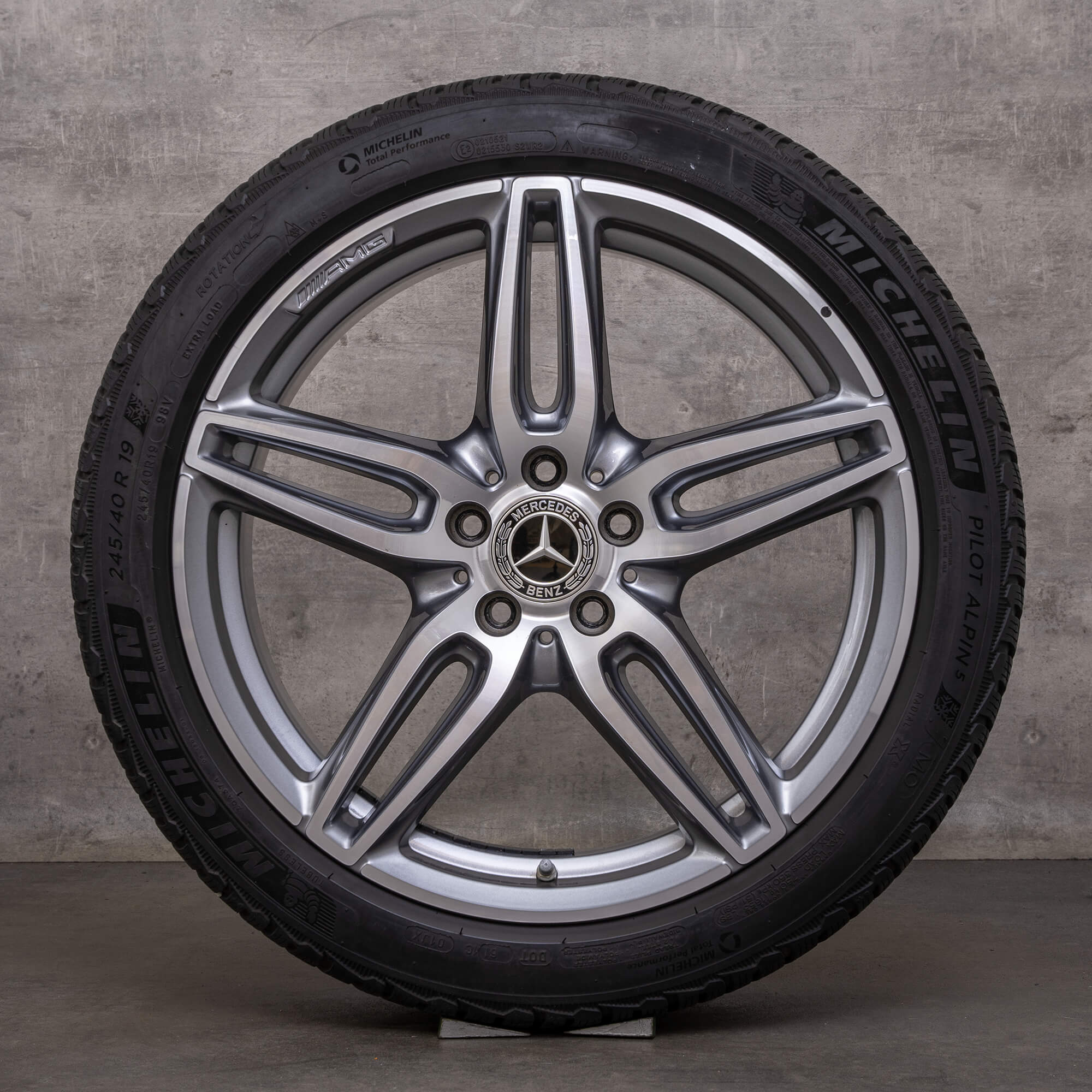 Genuine AMG Mercedes Benz Clase E E43 E53 neumáticos de invierno 19 pulgadas W213 S213 C238 A238 llantas A2134013800 A2134012000 gris himalaya brillante torneado