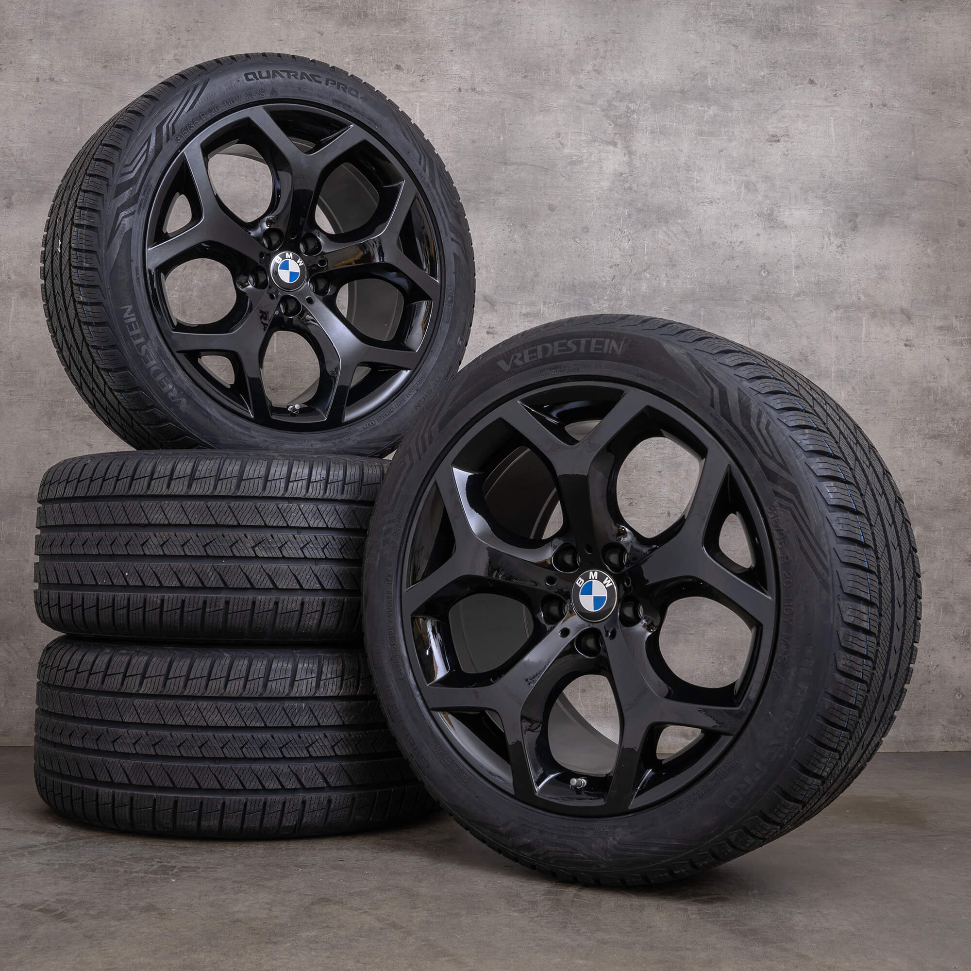 Original BMW X5 X6 jante 20 inch E70 F15 F16 all-weather tyres styling 214 6772249 6772250 negru lucios