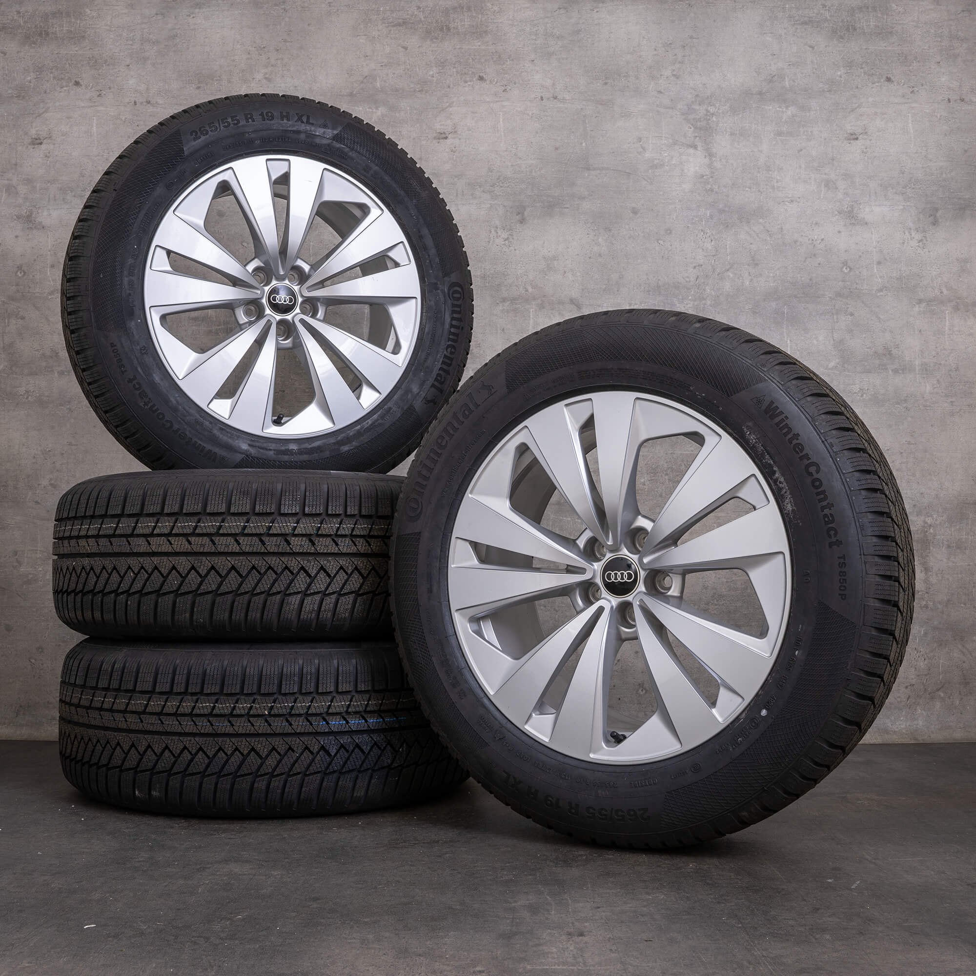 Oryginalne koła zimowe do Audi Q8 SQ8 19 cali felgi 4M8 4M8601025 srebrne błyszczące