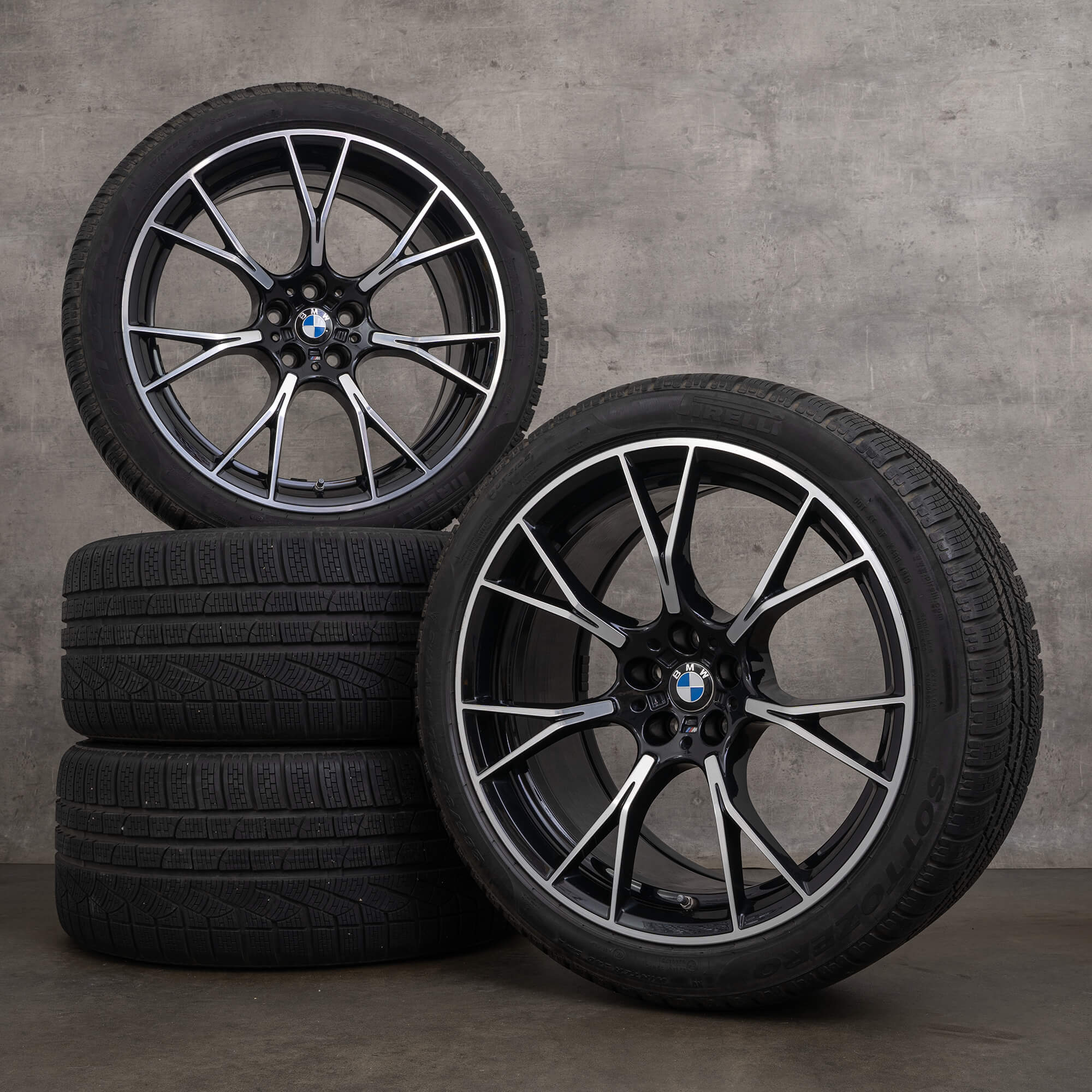 Originale BMW M5 M8 vinterhjul 20 tommer F90 F91 F92 F93 fælge styling 789 M 8073849 8073850 sort blank drejet