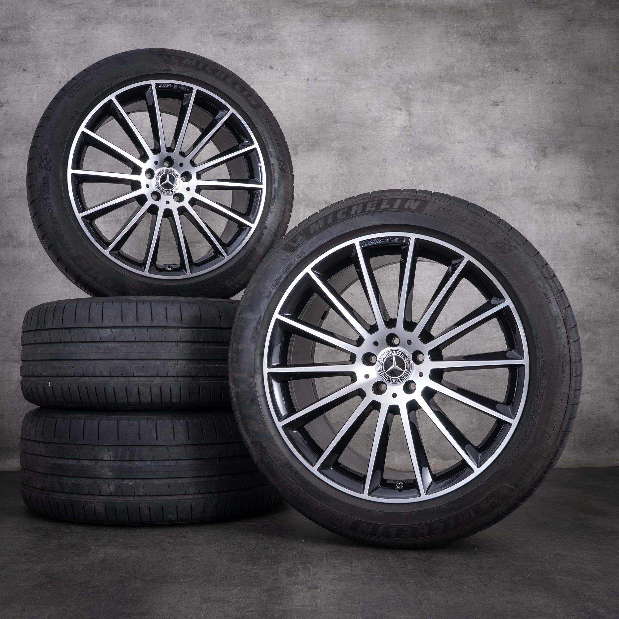 OEM Mercedes-Benz GLE AMG 21inch V167 summer wheels A1674013400 A1674013500 Black Front diamond cut