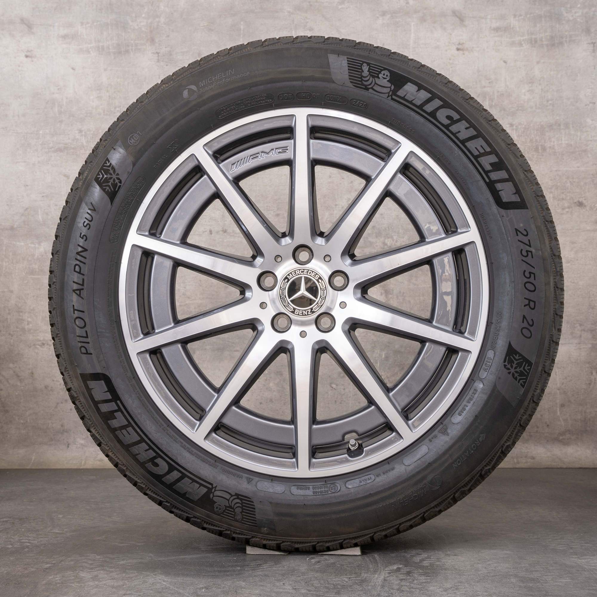 Oryginał Mercedes Benz GLE 53 63 4Matic+ AMG opony zimowe 20 cali felgi V167 A1674014000 A1674014100 himalaya szary Polerowane