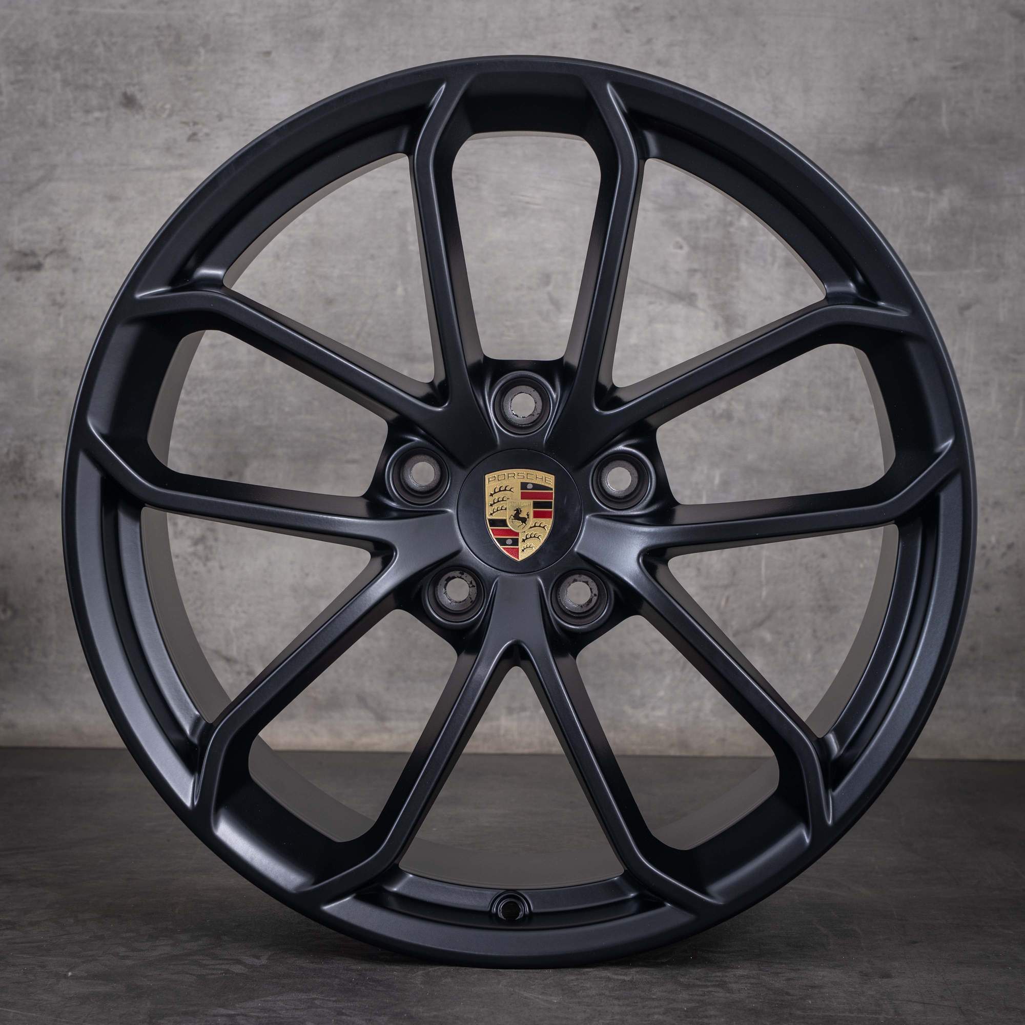 Jantes originais Porsche Boxster Cayman 718 de 20 polegadas 982 Spyder 982601025BQ 982601025BR com acabamento em preto mate