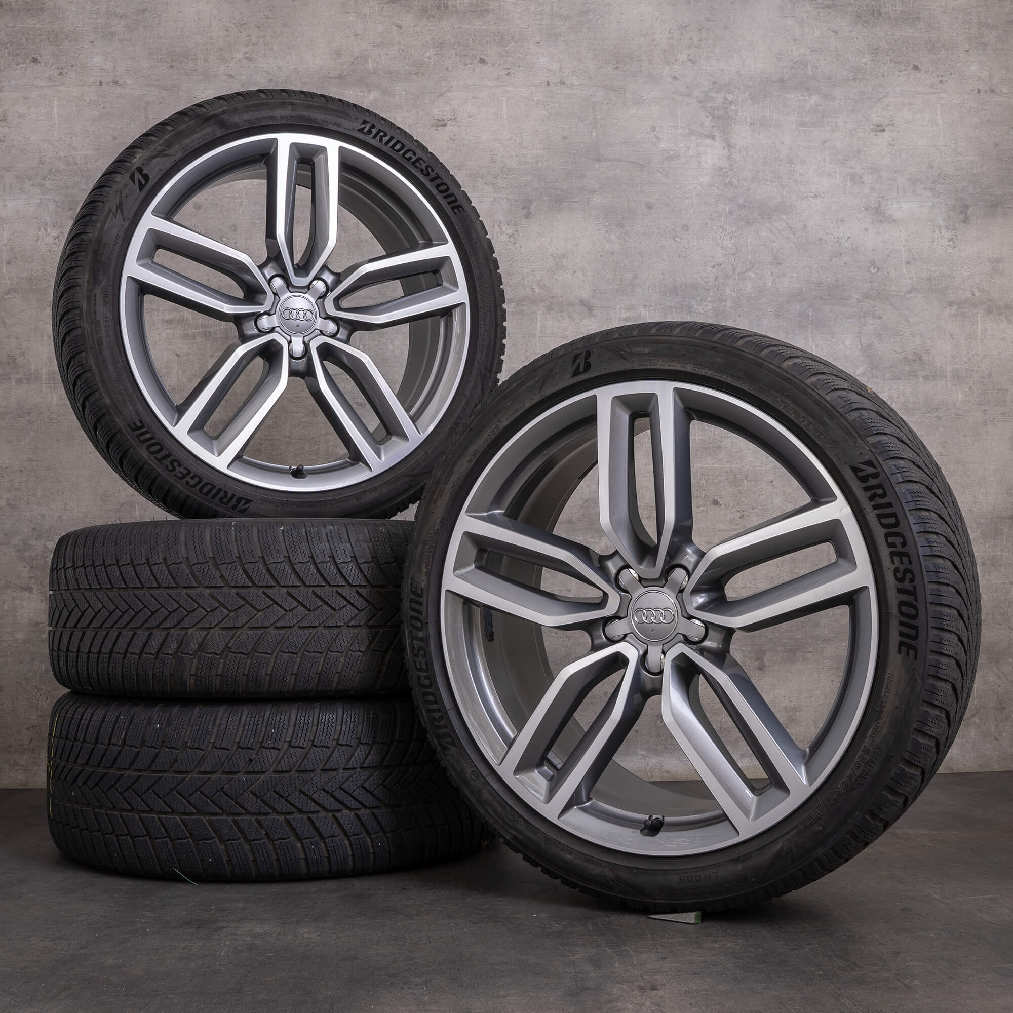Originale Audi Q5 SQ5 vinterhjul 21 tommers 8R felger 8R0601025AM titanpolert