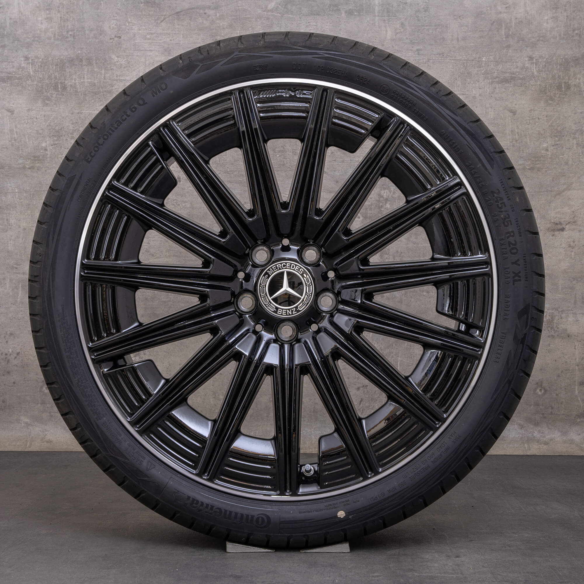 Äkta Mercedes Benz GLA GLB AMG hjul 20 tum H247 X247 sommarhjul A2474015200 svart glansig vänd NY