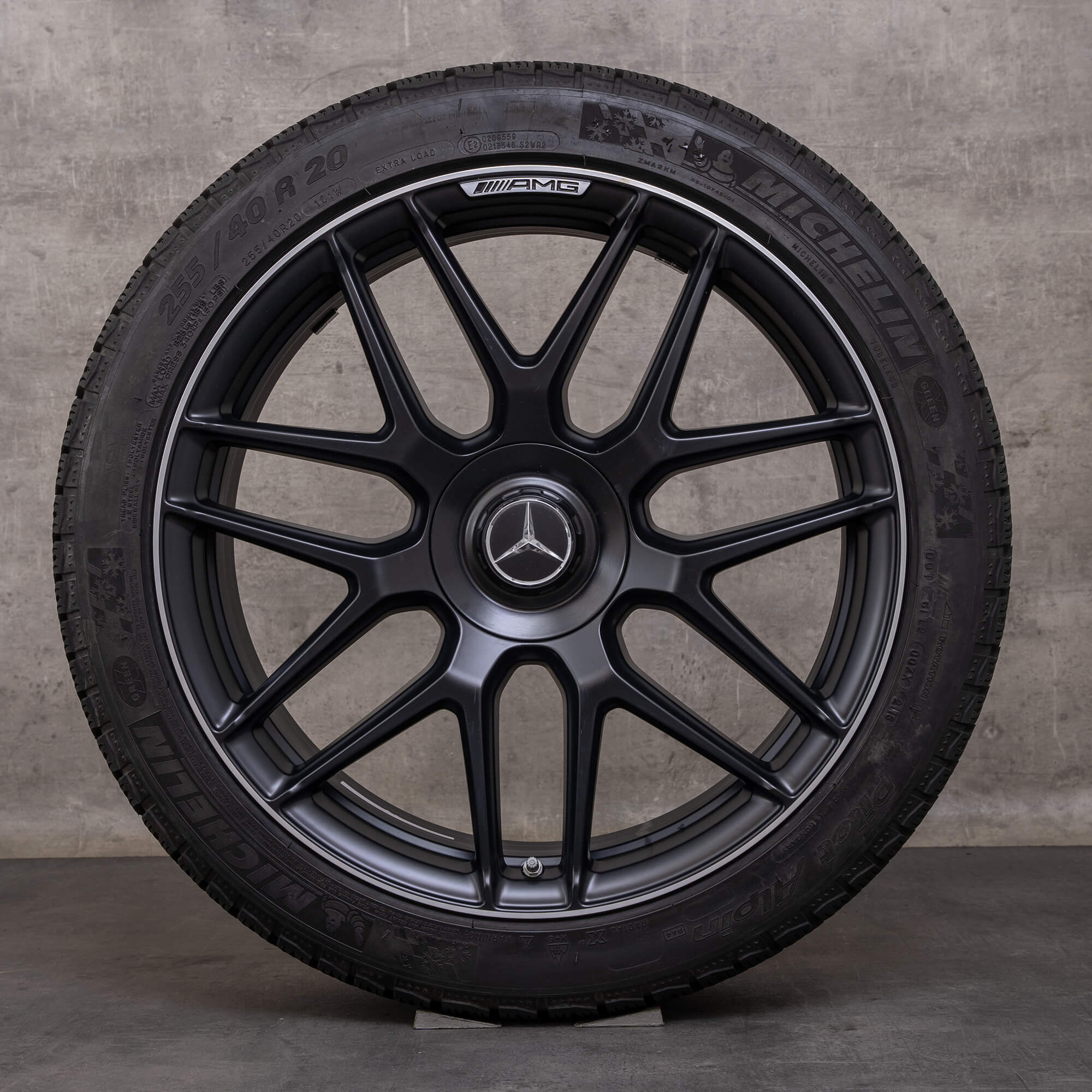 Orijinal Mercedes Benz S-Serisi S63 S65 AMG Winterrder 20 inç W222 A217 C217 Jantlar A2224014200 A2224014300 siyah mat parlak tornalanmış