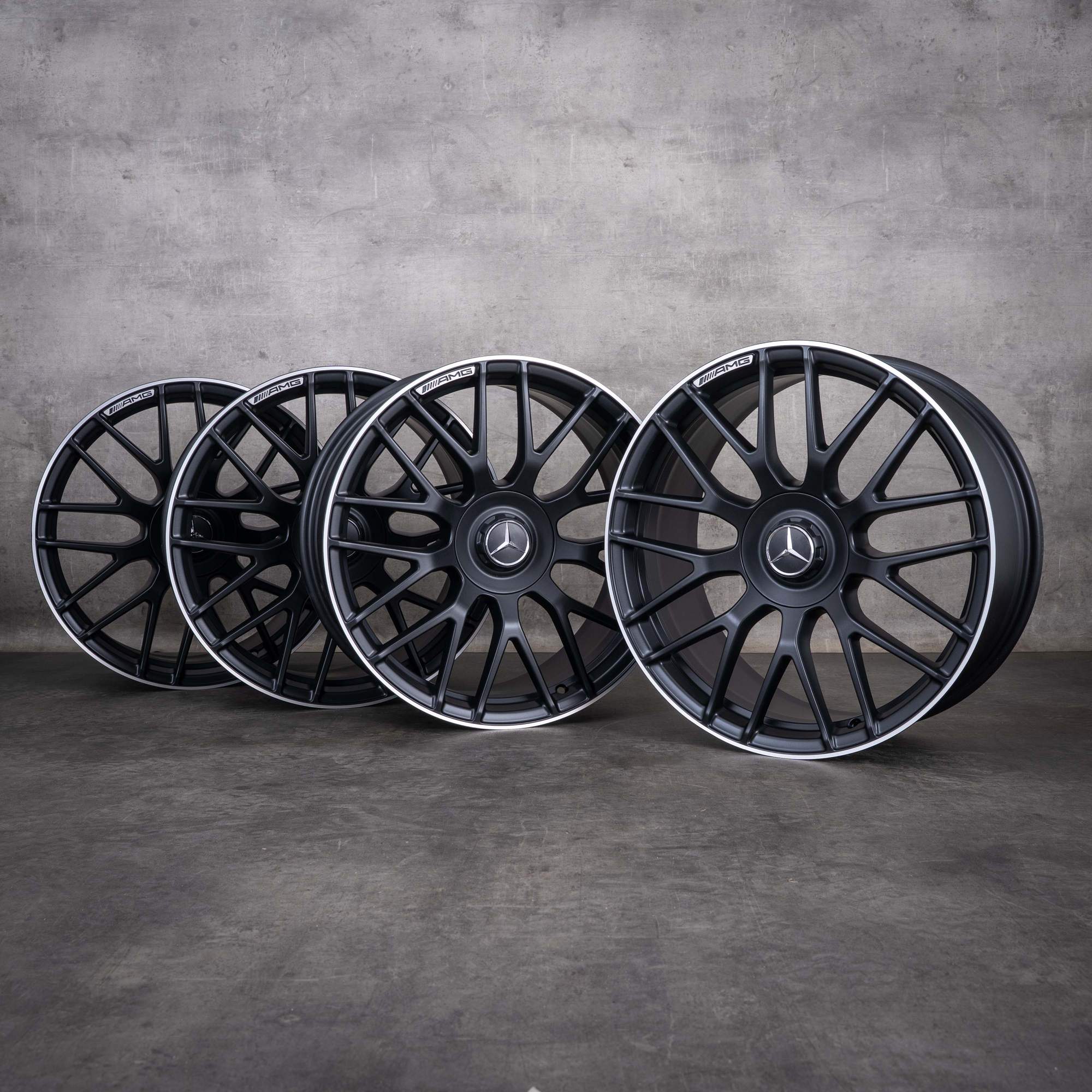 Jante originale Mercedes-Benz Clasa C C63 & S AMG de 19 inci W205 S205 A2054011700 A2054011800 negru mat diamantate NOI