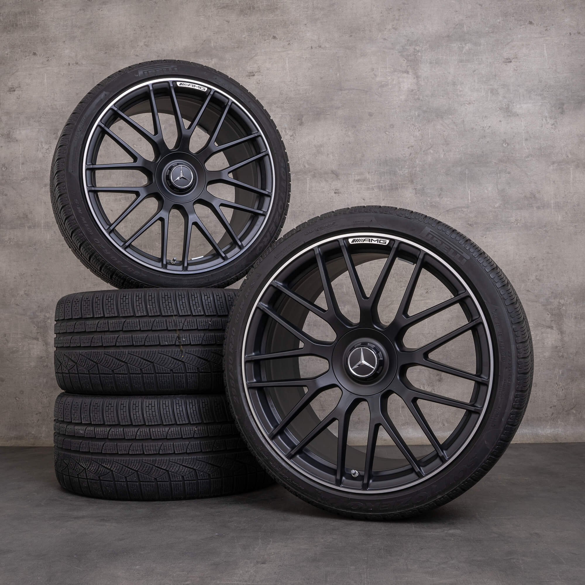 OEM Mercedes Benz AMG GT winter wheels 19 20 inch C190 R190 rims A1904010700 A1904010800 black matt
