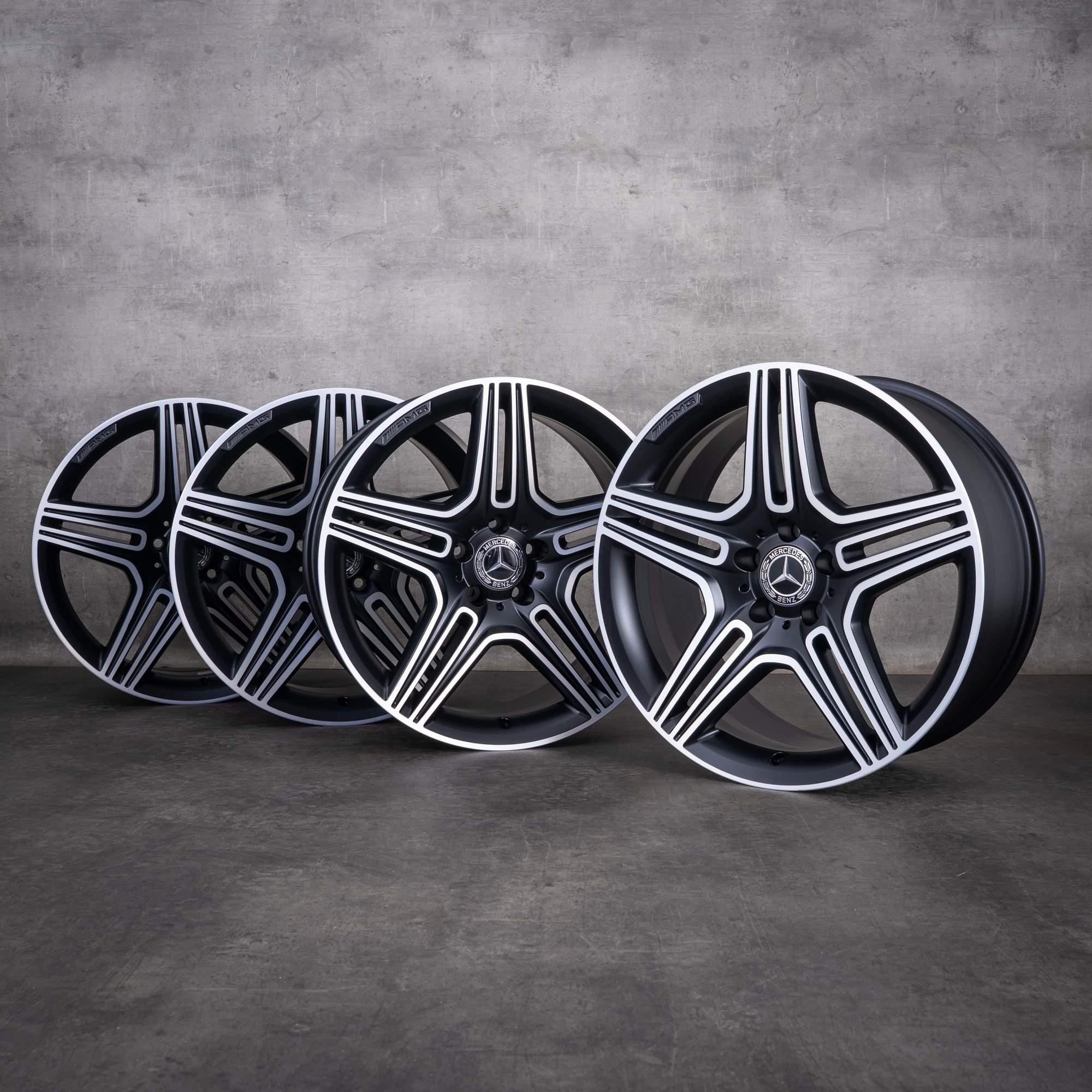 Jante originale Mercedes-Benz SL 63 & 65 AMG de 19 inci R231 W231 A2314010000 A2314011902 negru mat față diamantată NOI