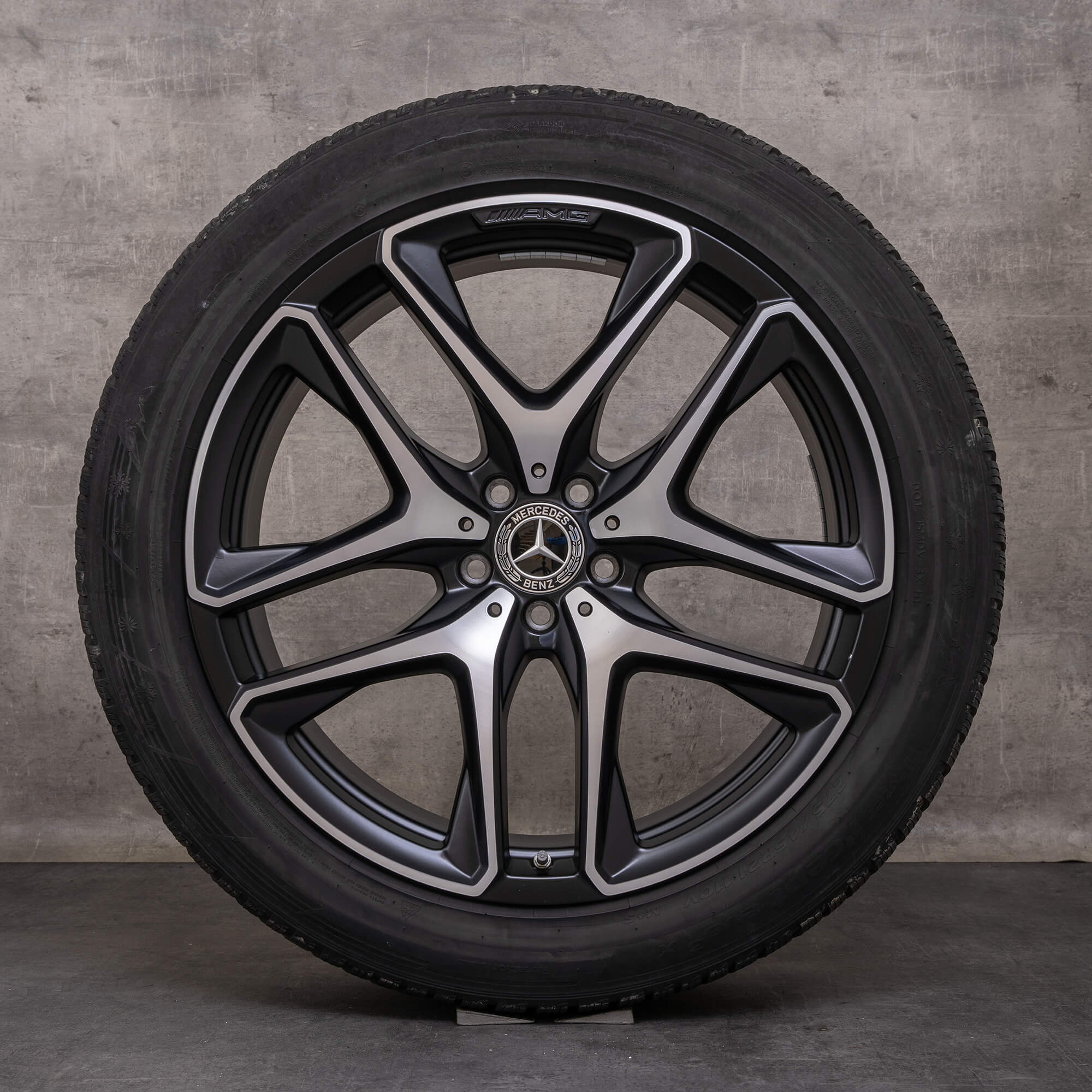 Genuine Mercedes Benz GLE 53 63 AMG 4Matic+ Winterrder 21 inch X167 C167 Hybrid Jante A1674014200 A1674014300 negru mat lucios întors