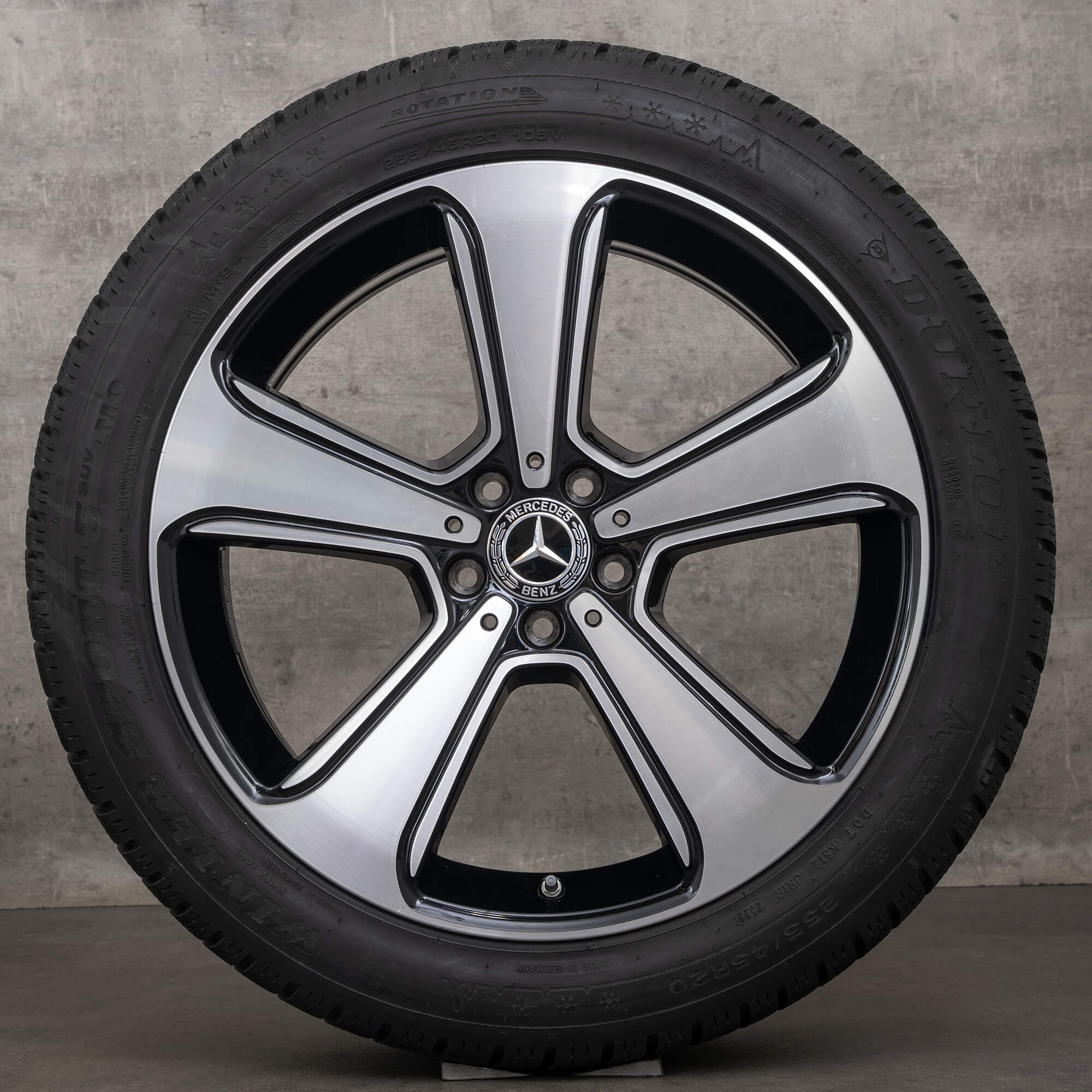 Originální zimni alu kola Mercedes Benz GLC & 43 20" X253 C253 disky A2534011700 černé lesklé soustružené