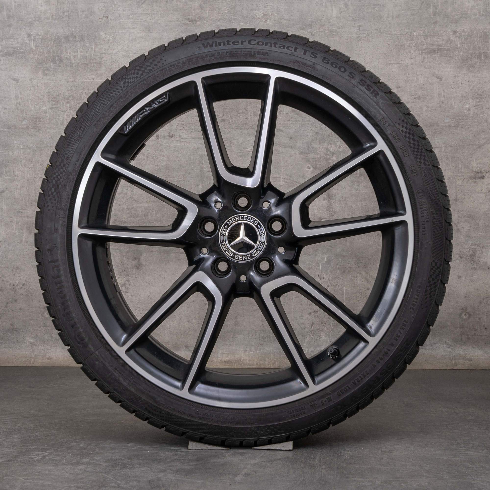 Llantas originales Mercedes Benz Clase C AMG 19 pulgadas W205 S205 C205 A205 ruedas de verano A2054012200 A2054012300 negro pulido torneado