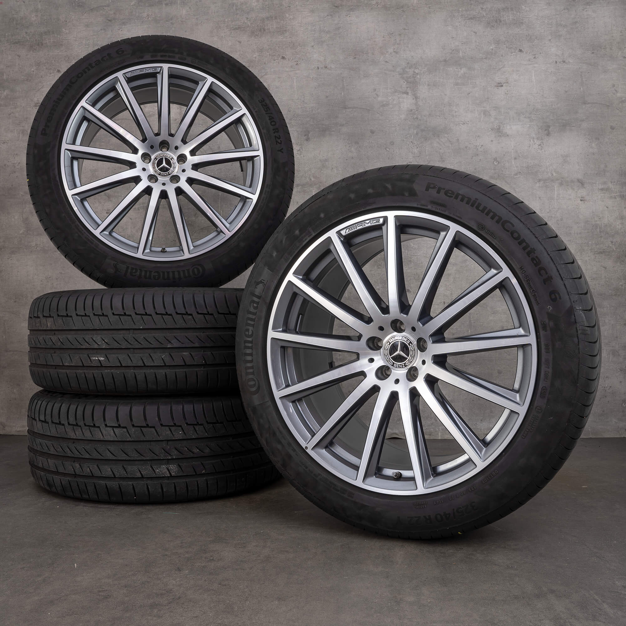 Original Mercedes Benz GLS AMG Felgen 22 Zoll X167 Sommerräder A1674017500 himalaya grey glanzgedreht