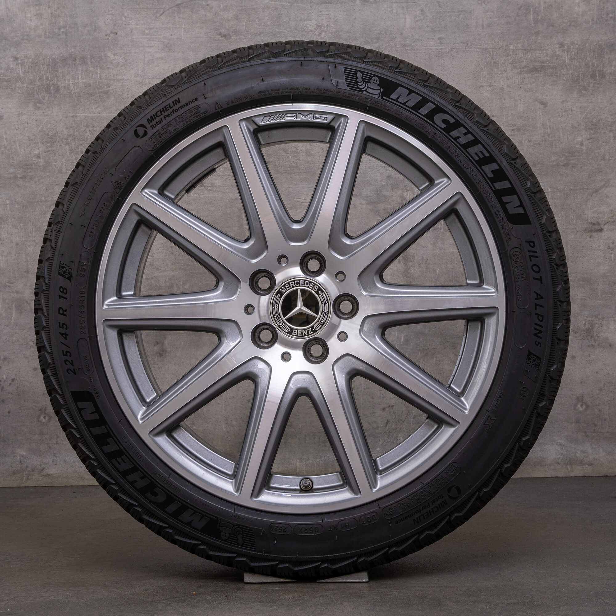 Genuine AMG Mercedes Benz Clase A A45 & S CLA 35 45 llantas de invierno 18 pulgadas W177 C118 A1774013900 gris himalaya torneado brillante