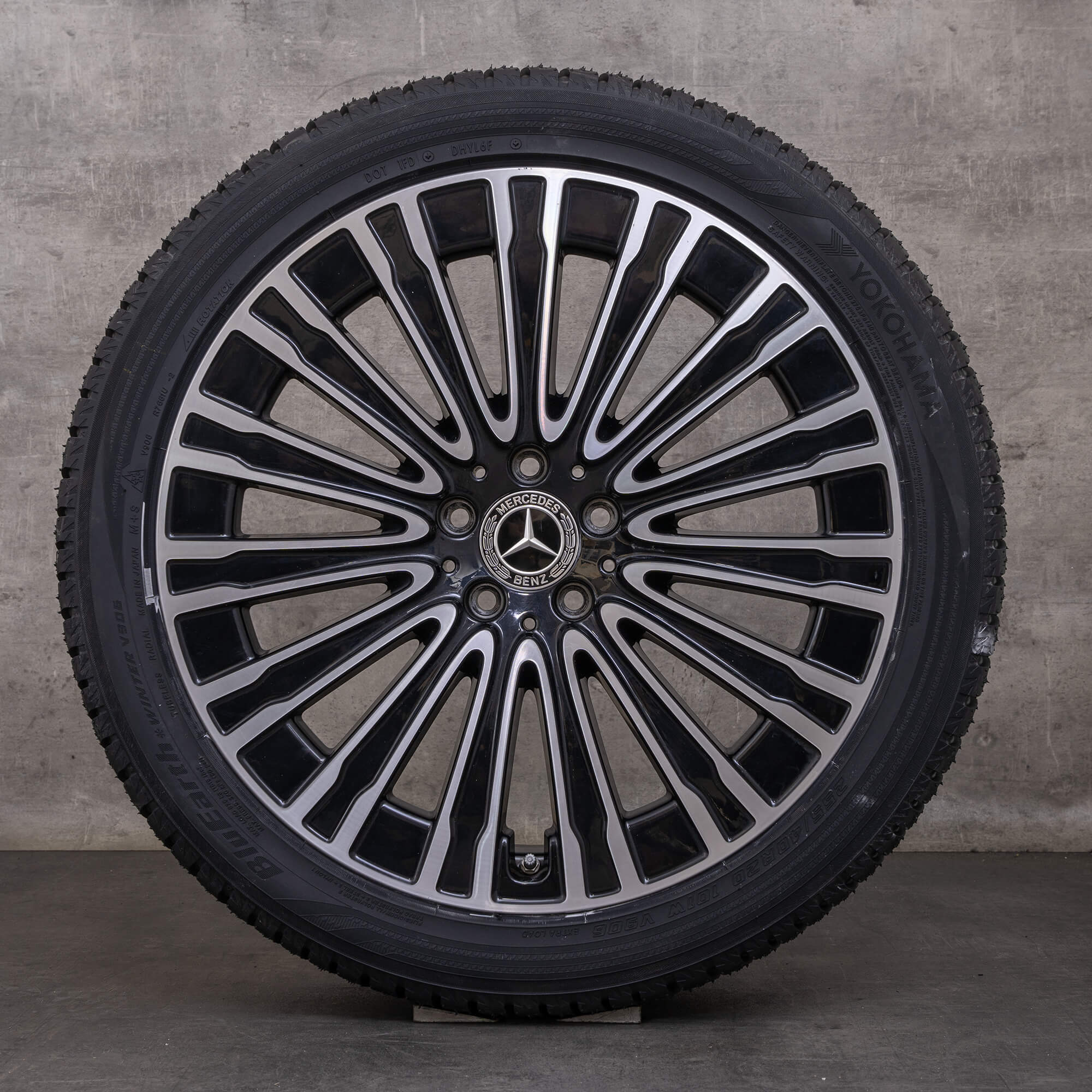 Orijinal Mercedes Benz EQE kış jant lastik 20 inç V295 jantlar A2954011900 siyah parlak tornalanmış