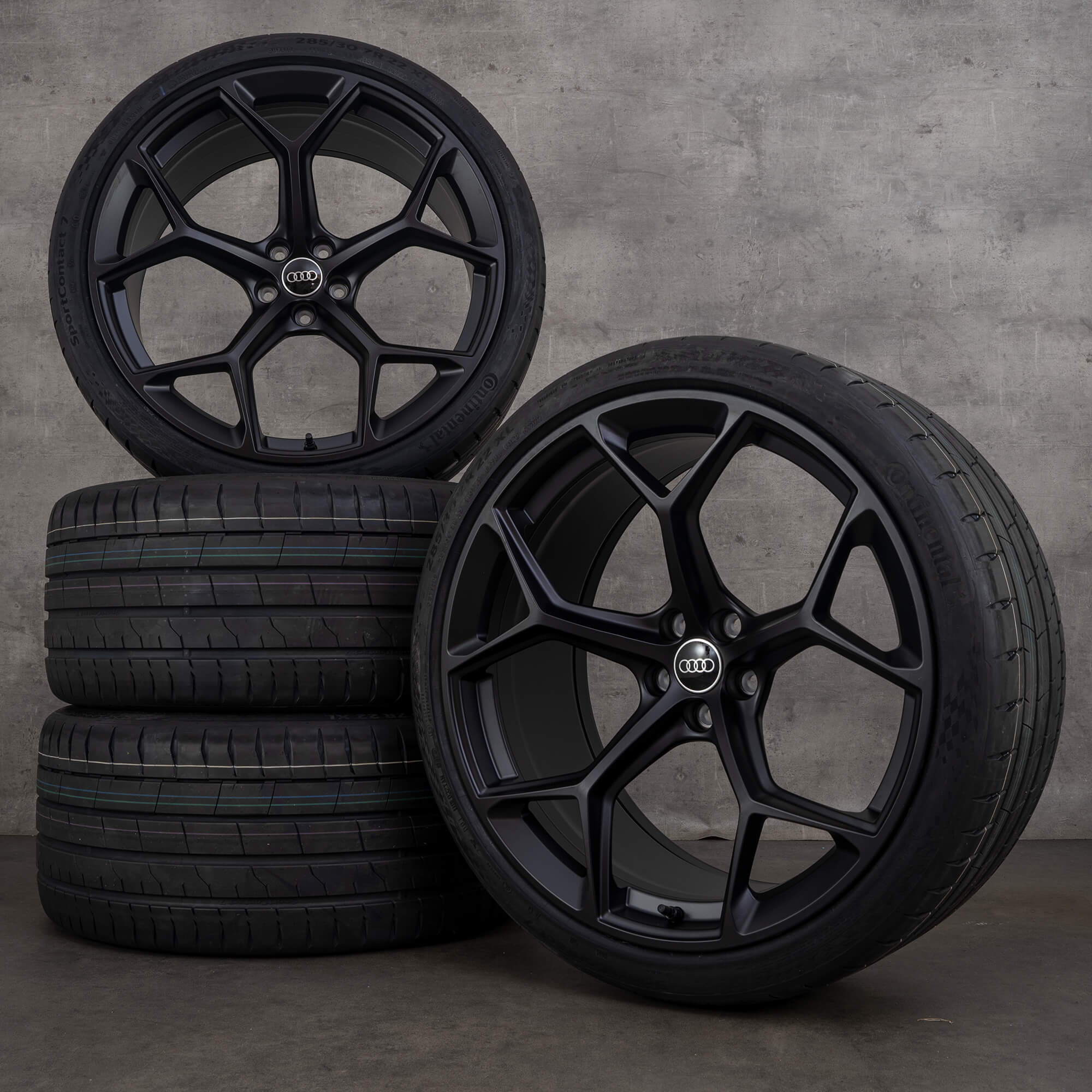 Original Audi RS6 RS7 jantes 22 pouces 4K C8 roues d'été 4K0601025BM noir mat NEUF