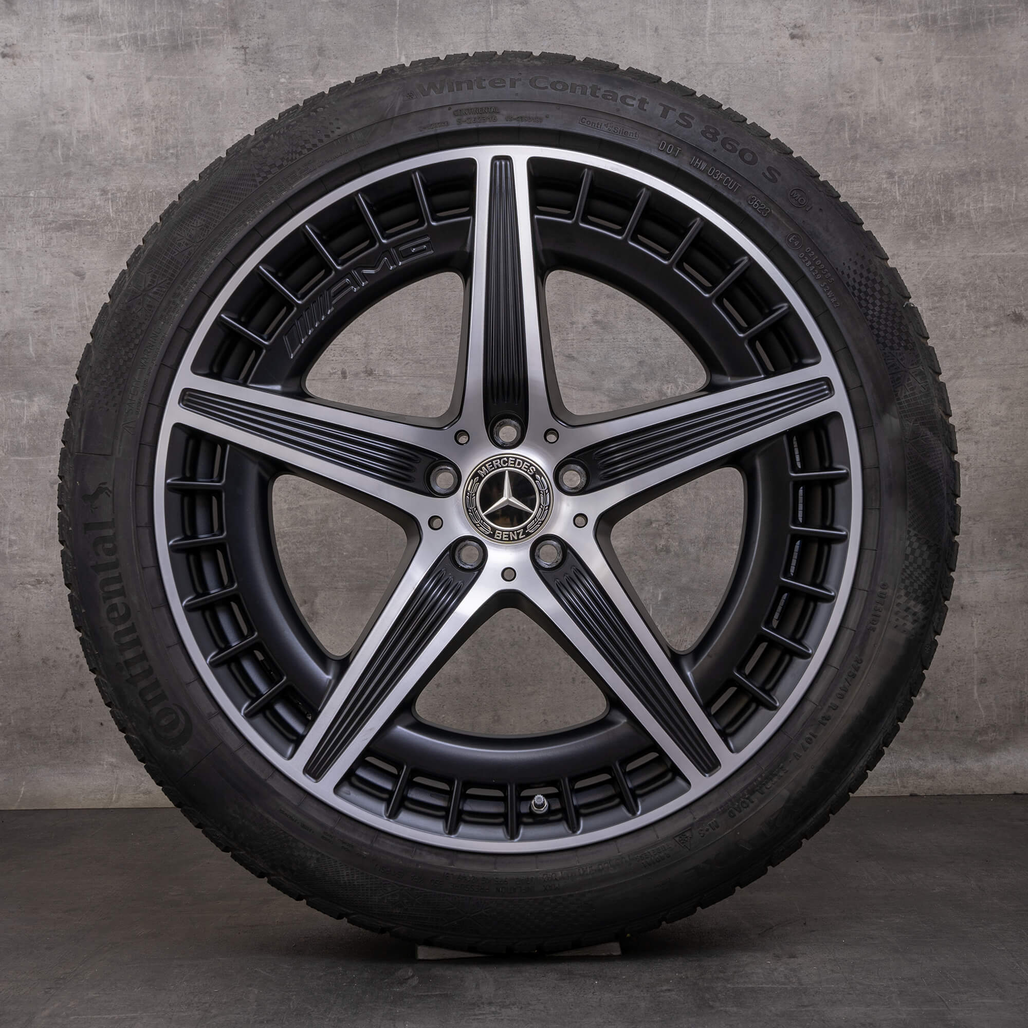 Original Mercedes Benz EQE 43 53 AMG Winterräder 21 Zoll X294 Felgen A2944011400 schwarz matt glanzgedreht