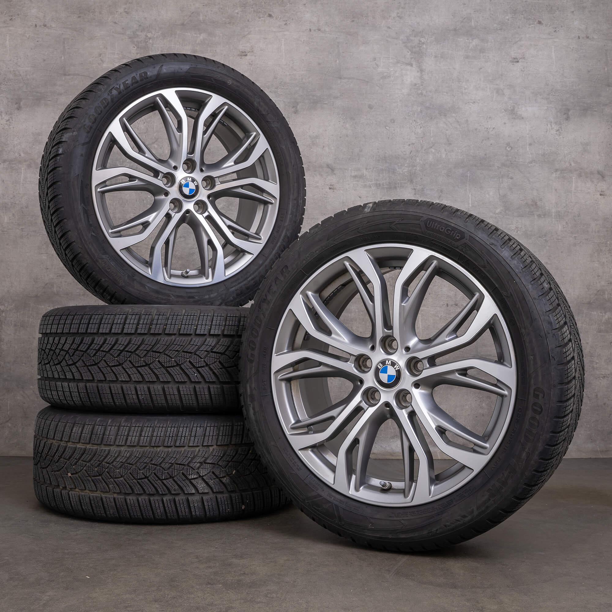 Original BMW X1 X2 Winter wheels 18 inches F48 F39 Styling jantes 566 6856067 ferricgrey glossy