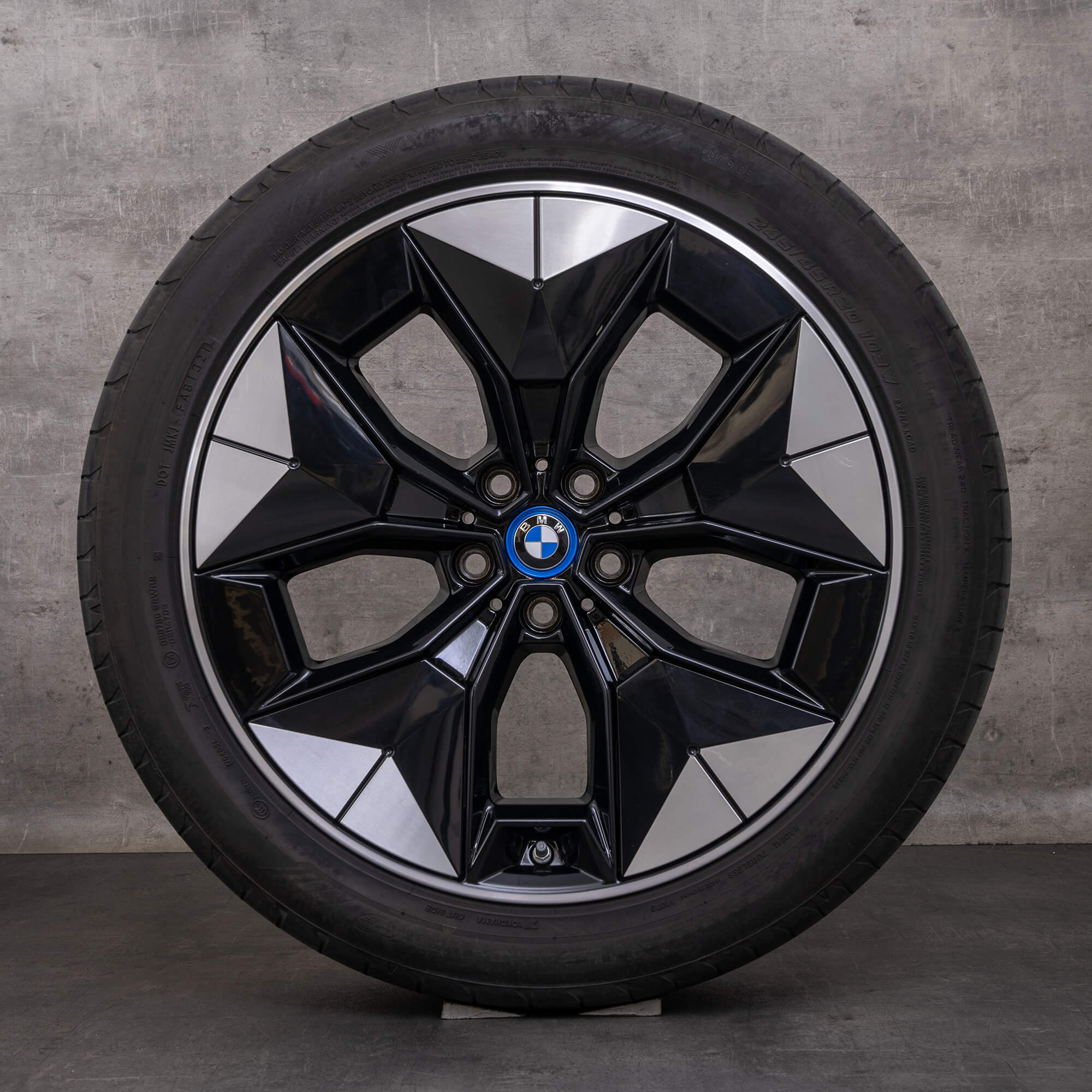 Jante originale BMW iX3 20 inch G08 Anvelope de vară 6894844 6894845 styling 843 jet black Lucios