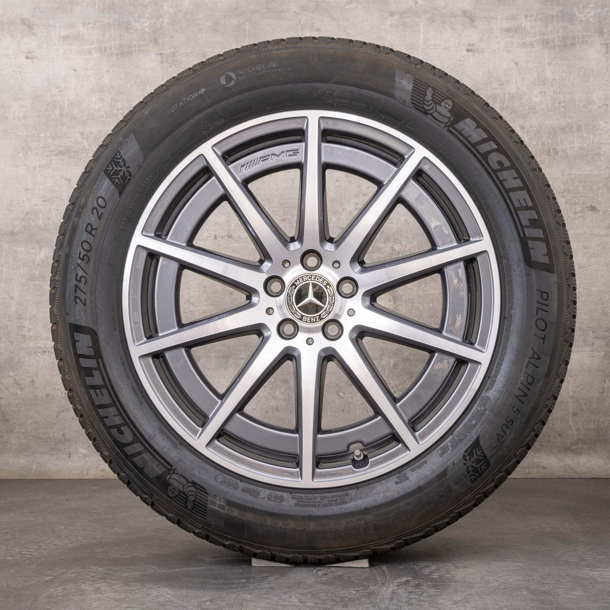 Oryginał Mercedes Benz GLE 53 63 4Matic+ AMG opony zimowe 20 cali felgi V167 A1674014000 A1674014100 himalaya szary Polerowane