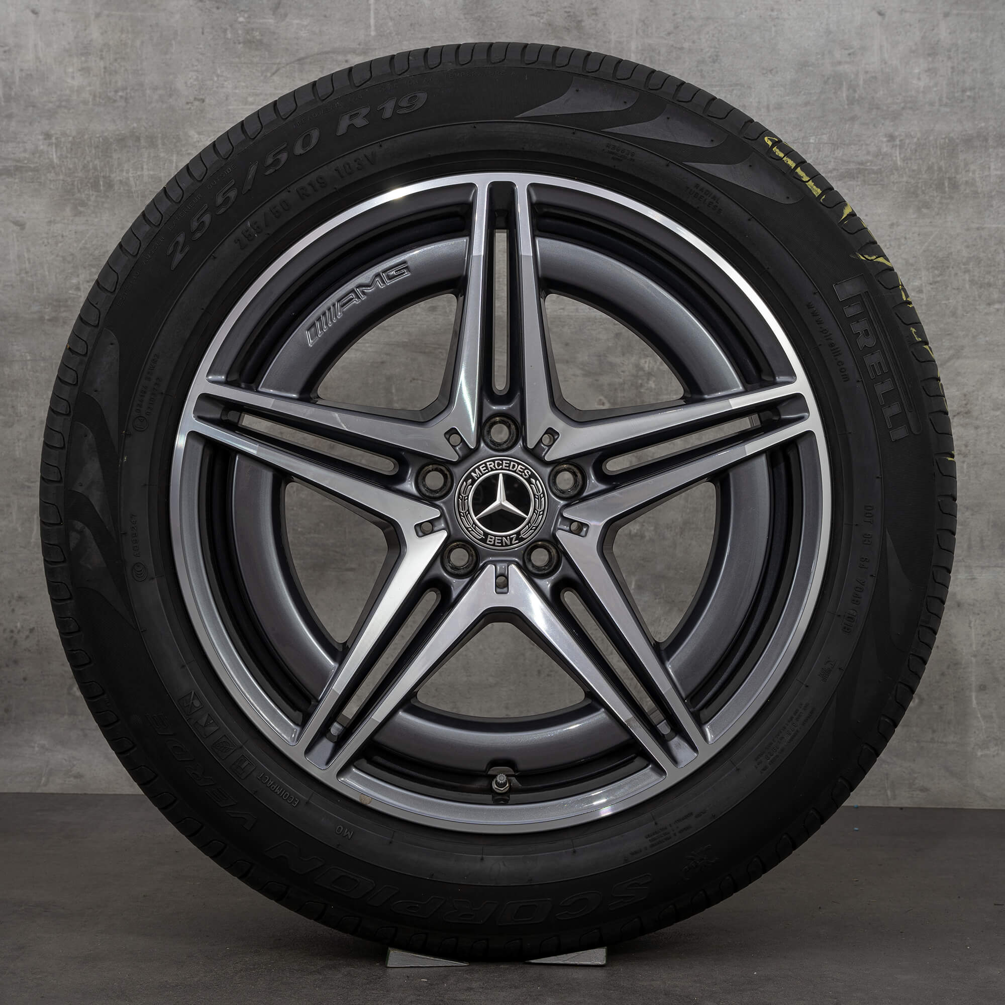 Oryginał Mercedes Benz EQC AMG felgi 19 cali N293 koła letnie A2934011400 A2934010700 himalaya szary polerowane NOWOŚĆ