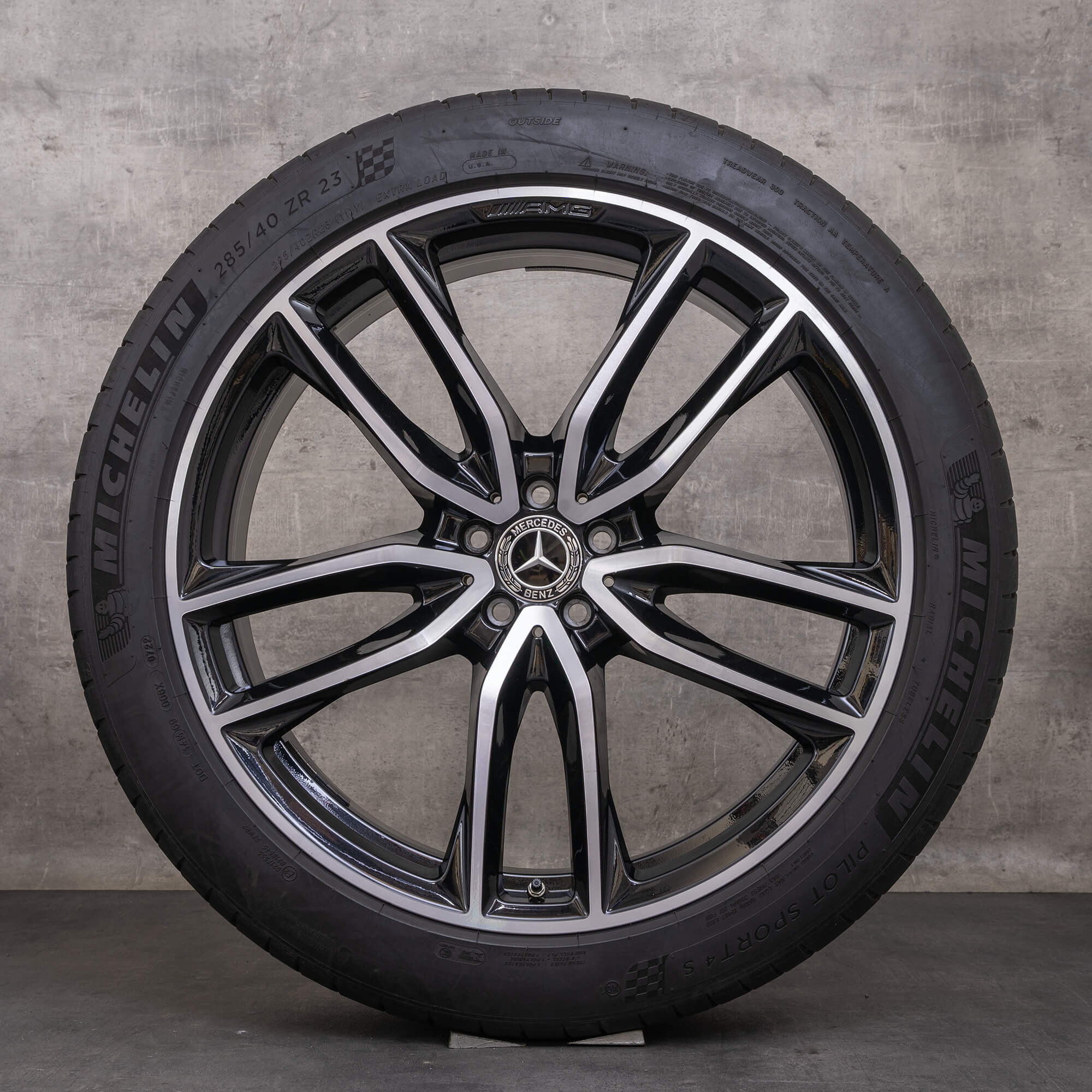 Oryginalne felgi Mercedes Benz GLS AMG 23 cale W167 X167 koła letnie A1674017700 A1674017800 czarne Polerowane