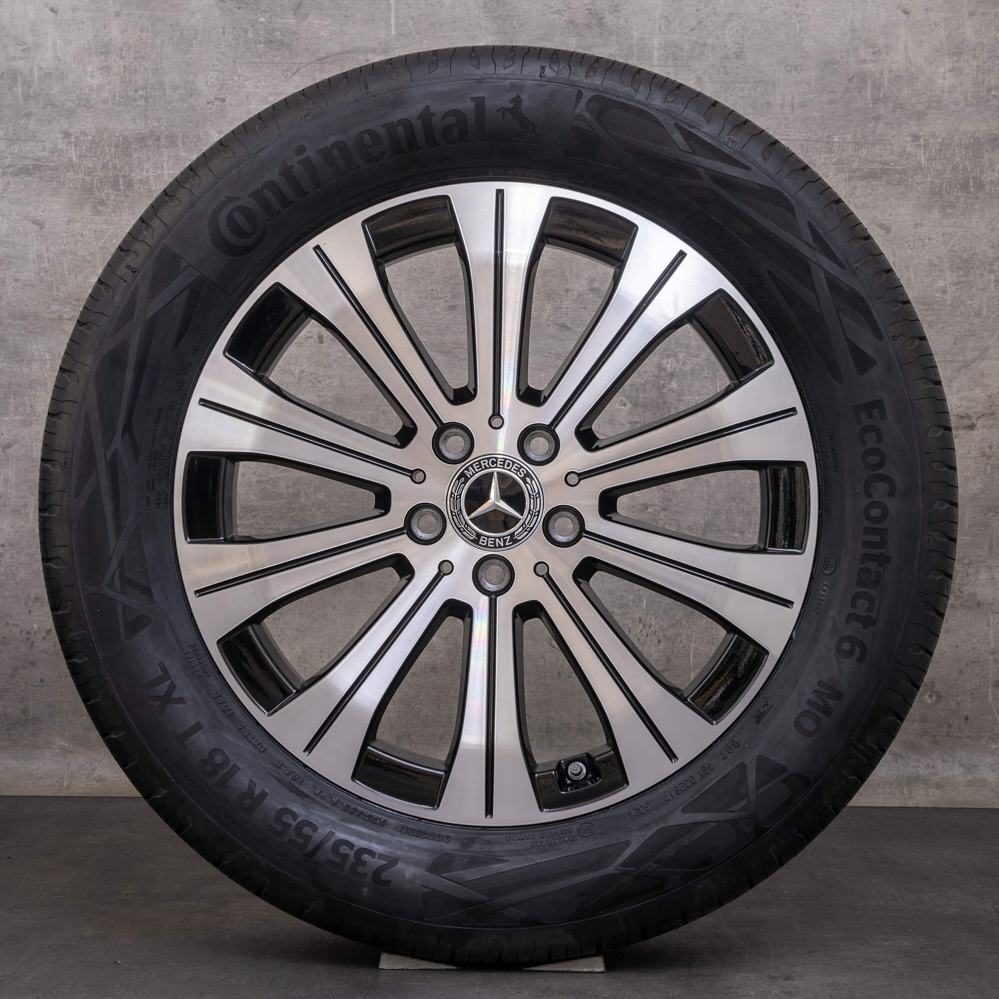 Oryginał Mercedes Benz EQA EQB Felgi 18 cali H243 X243 koła letnie A2434010000 czarny Polerowane
