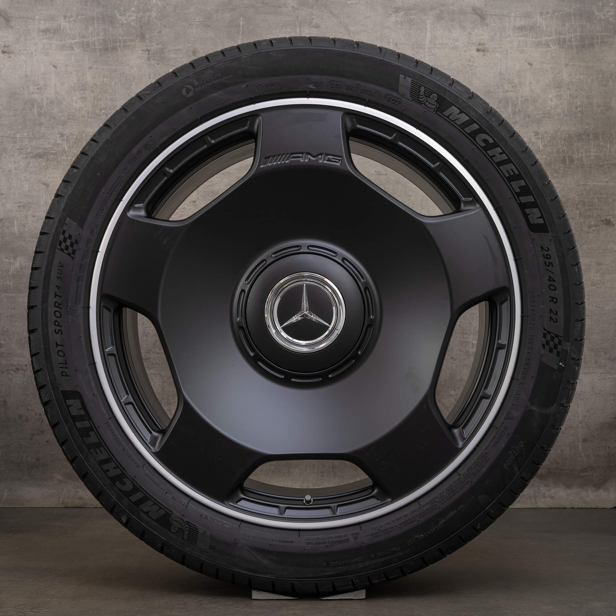 OEM Mercedes Benz G-Class G63 AMG rims 22 inch W463 W465 summer wheels monoblock A4634014100 black matt glossy turned NEW