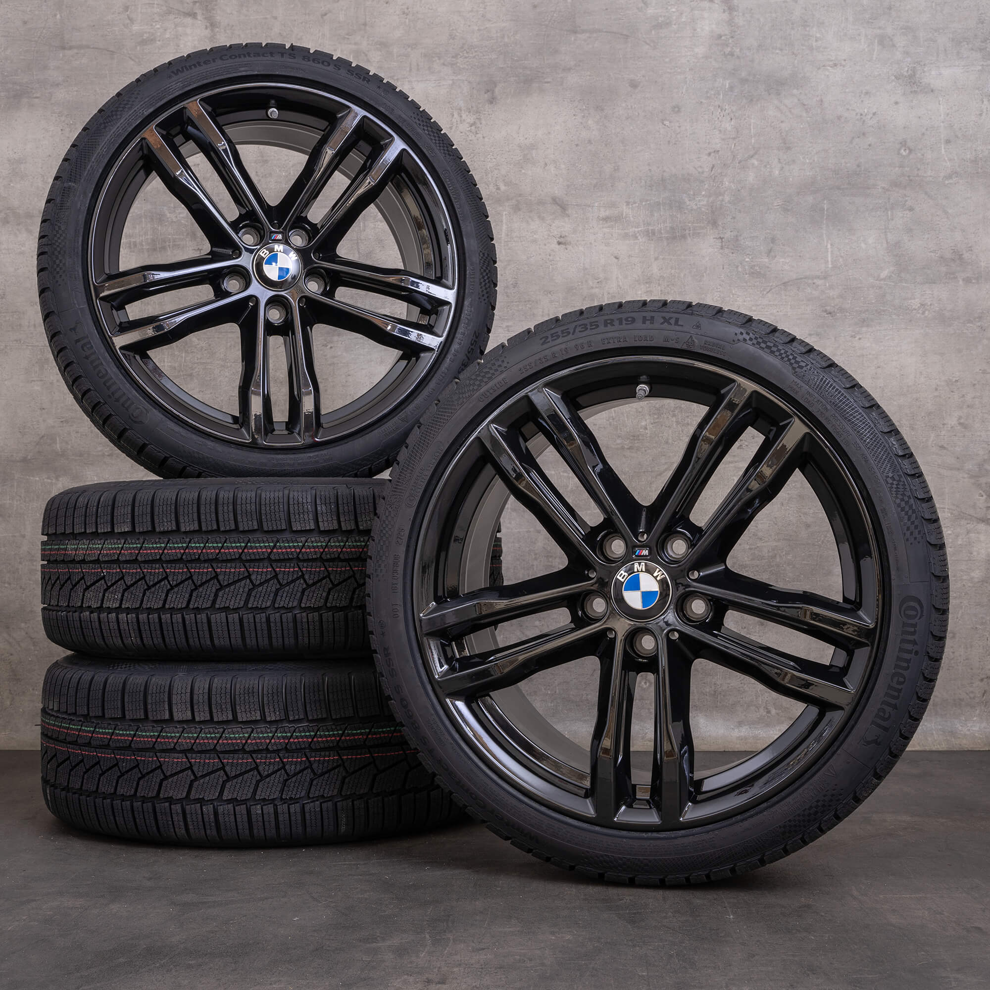 Original BMW 3er 4er Felgen 19 Zoll F30 F31 F32 F33 F36 Gran Coupé Sommerräder Styling 704 M 7856710 7856711 schwarz glanz