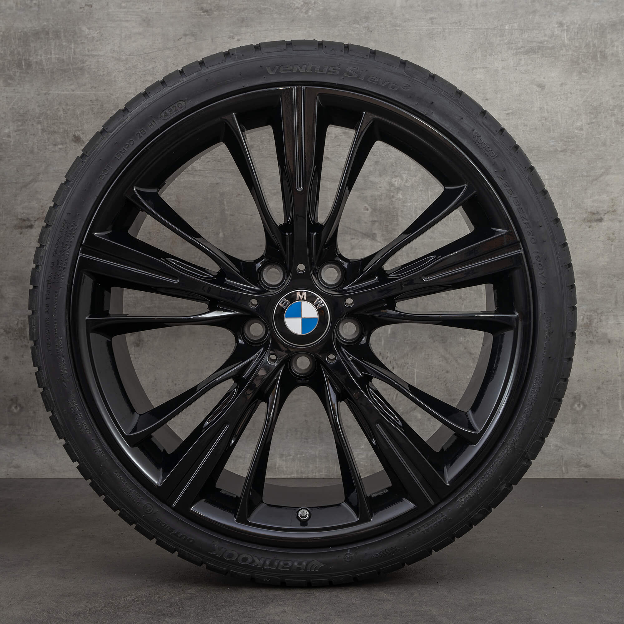 Oryginał BMW serii 3 4 koła 20 cali F30 F31 F32 F33 F36 Gran Coupe letnie stylizacja 660 6872158 6872159 czarny wysoki połysk