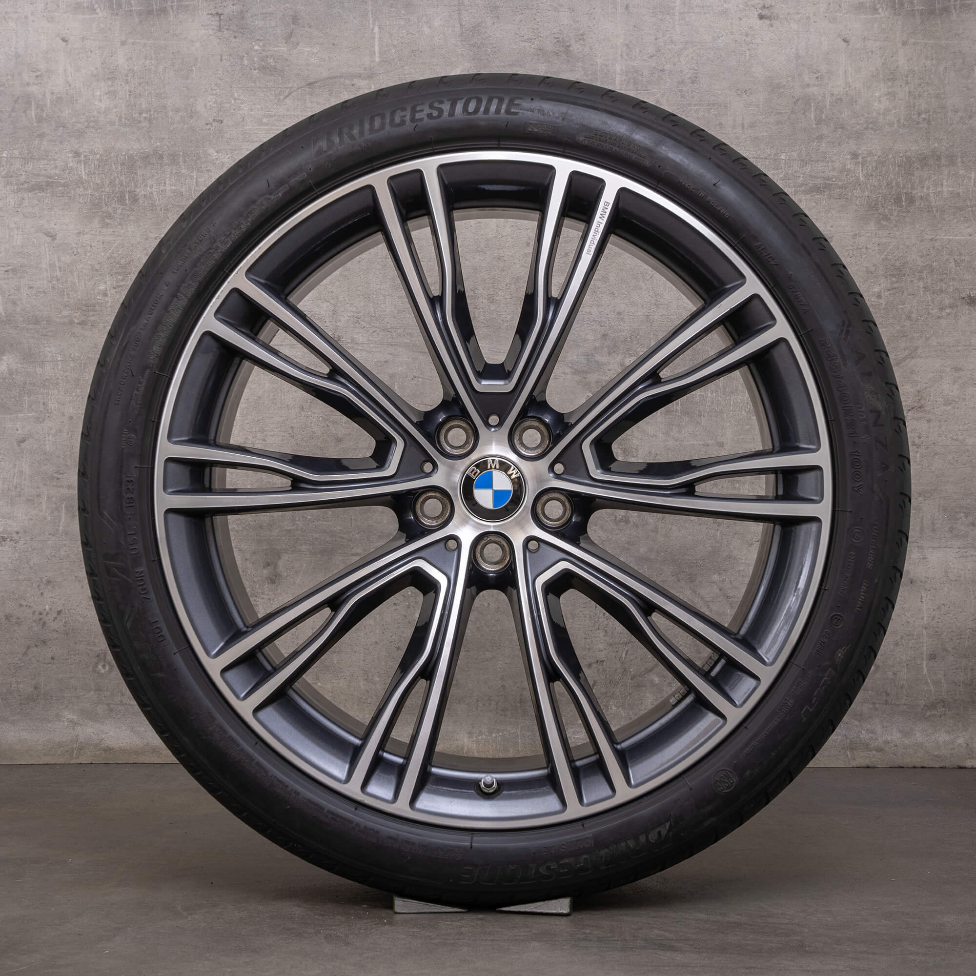 Originale BMW X3 X4 cerchi 21 pollici G01 G02 ruote estive styling 726i 8043670 8043671 grigio orbita anteriore lucido