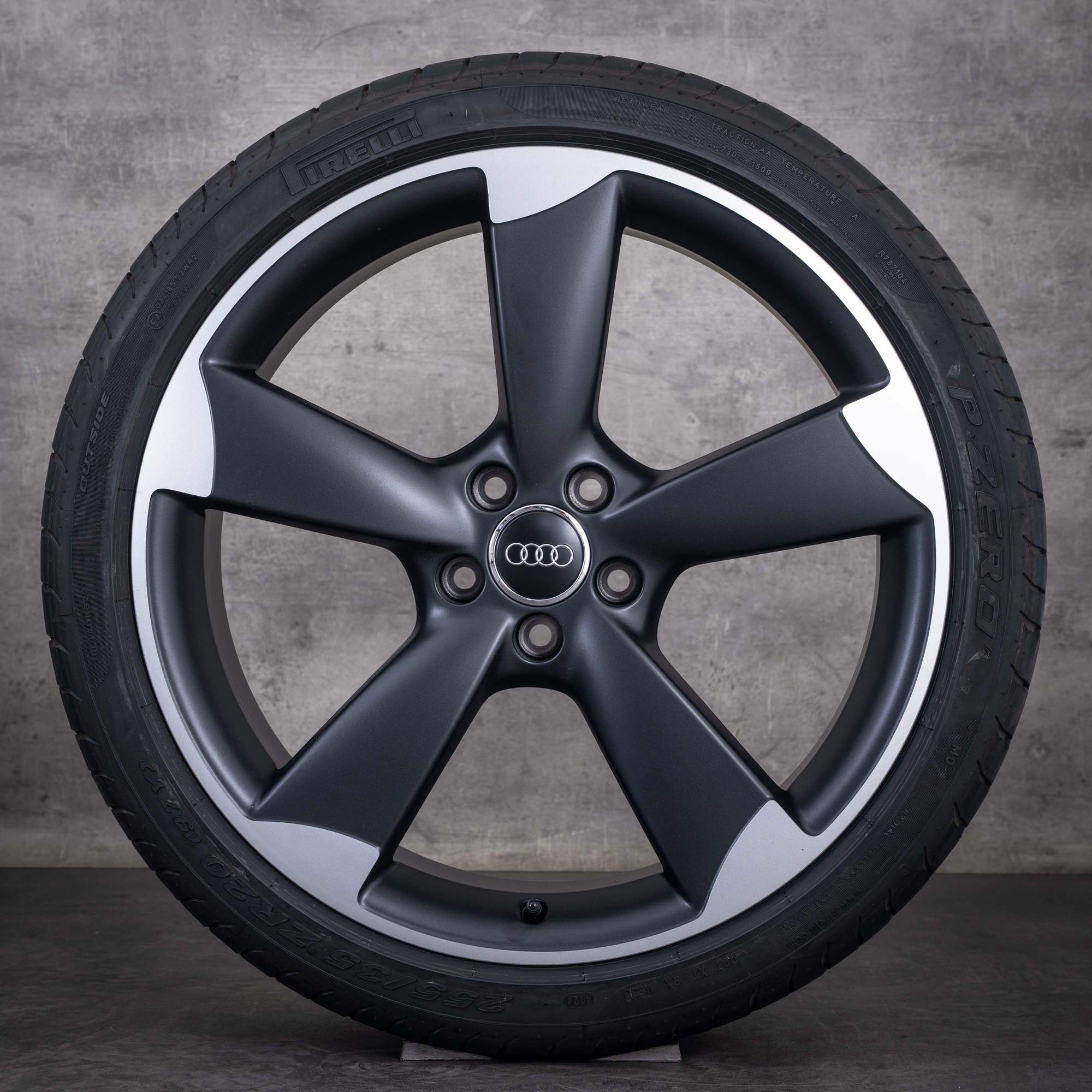 Originale Audi A6 S6-fælge 20 tommer 4G C7 Sommerhjul Rotor 4G0601025AC sort mat diamond cut