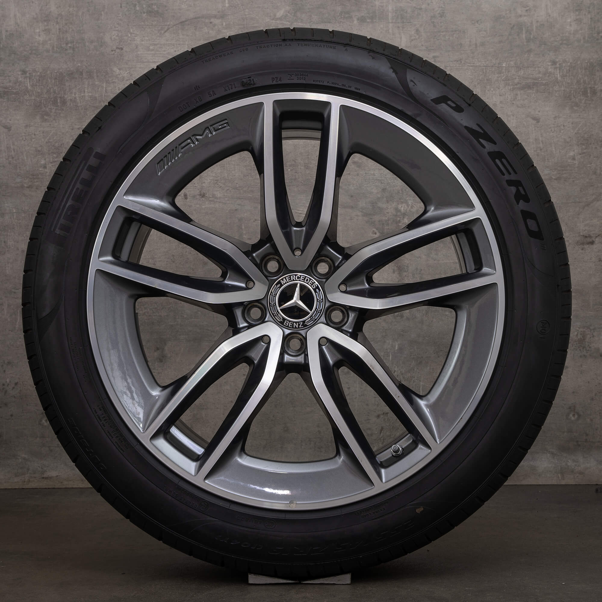 OEM Mercedes Benz GT 43 53 63 & S 4Matic AMG rims 19 inch X290 4-door summer wheels A2904010200 A2904010300 himalaya gray glossy turned NEW