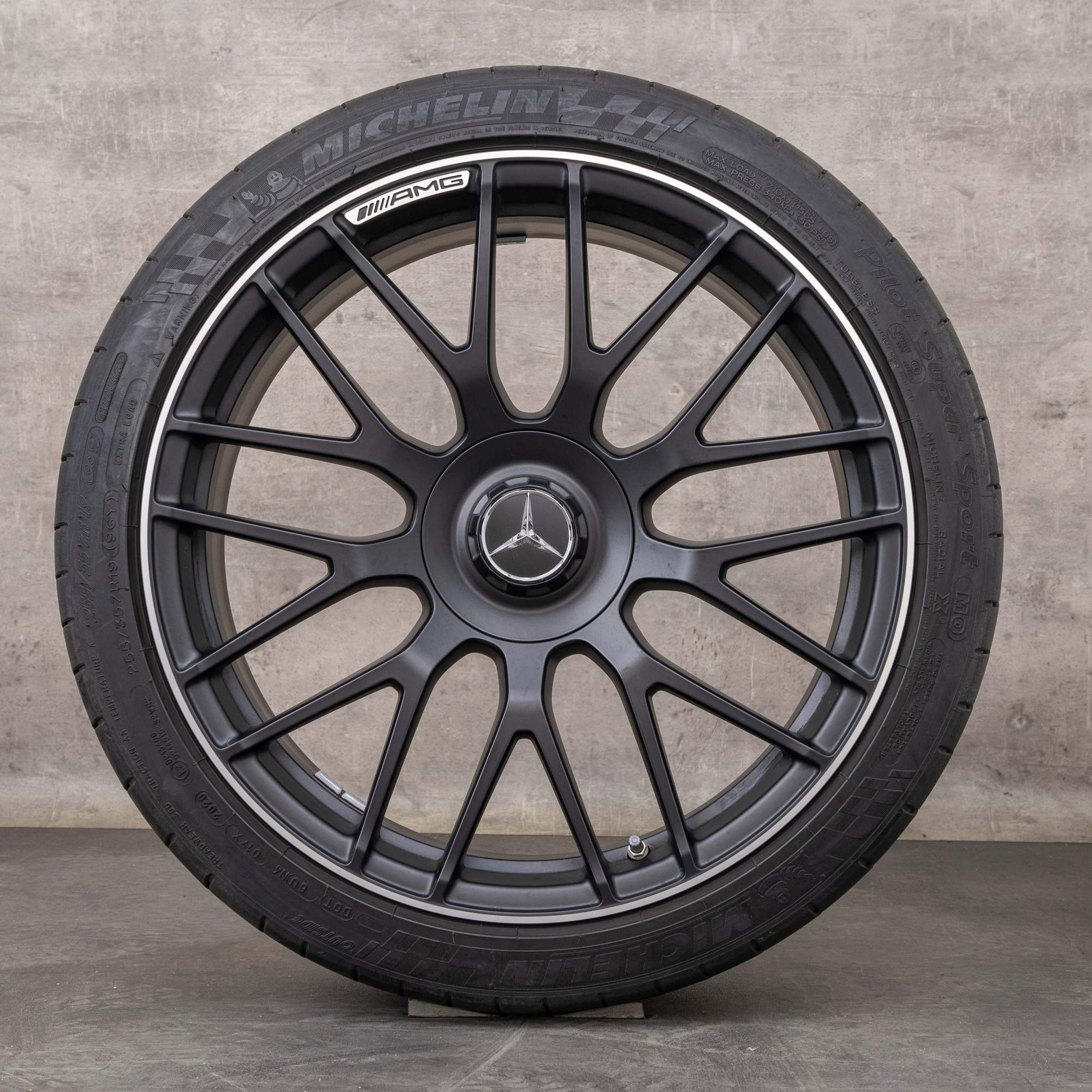 OEM Mercedes Benz C-Class C63 & S AMG rims 19 20 inch C205 A205 summer wheels A2054015900 A2054016100 black glossy