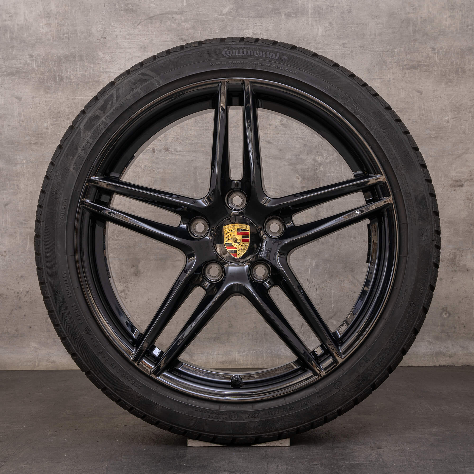 Oryginalne koła zimowe Porsche 911 19 cali 991 II Carrera C2 S Felgi 99136251000 99136256002 czarny błyszczący