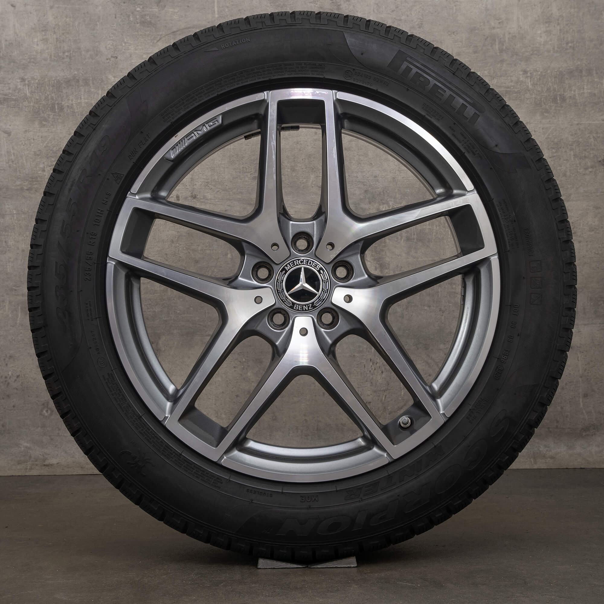 Alkuperäiset Mercedes Benz GLC & 43 AMG talvirenkaat 19 tuuman C253 X253 vanteet A2534011800 himalajanharmaa kiillotettu