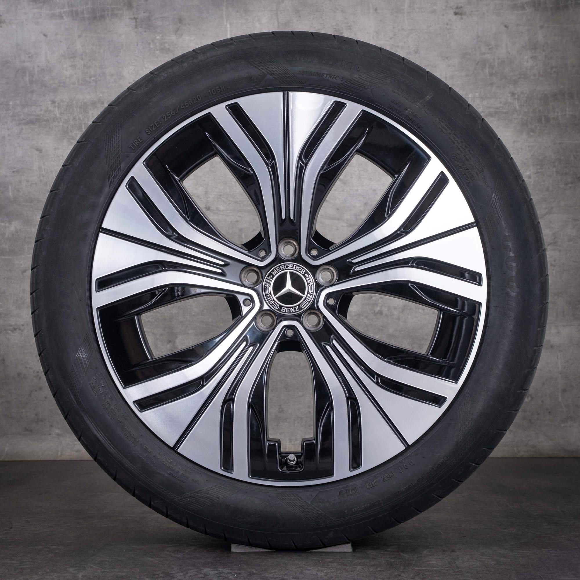 Alkuperäiset Mercedes-Benz EQE SUV -talvirenkaat, 20 tuumaa, X294-vanteet, A2944010600, kiillotettu musta