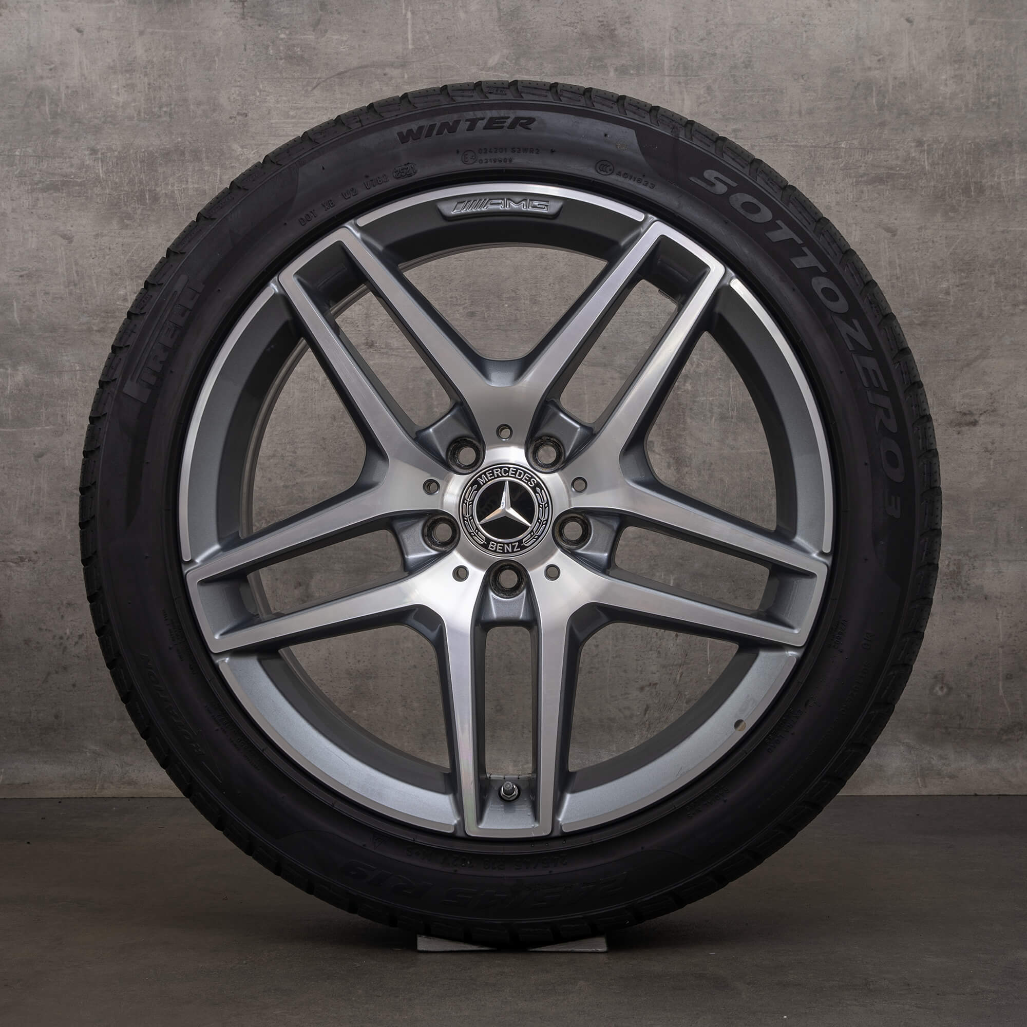 Original Mercedes Benz AMG S Klasse Felgen 19 Zoll W222 A217 C217 Winterräder A2224010000 himalaya grey glanzgedreht