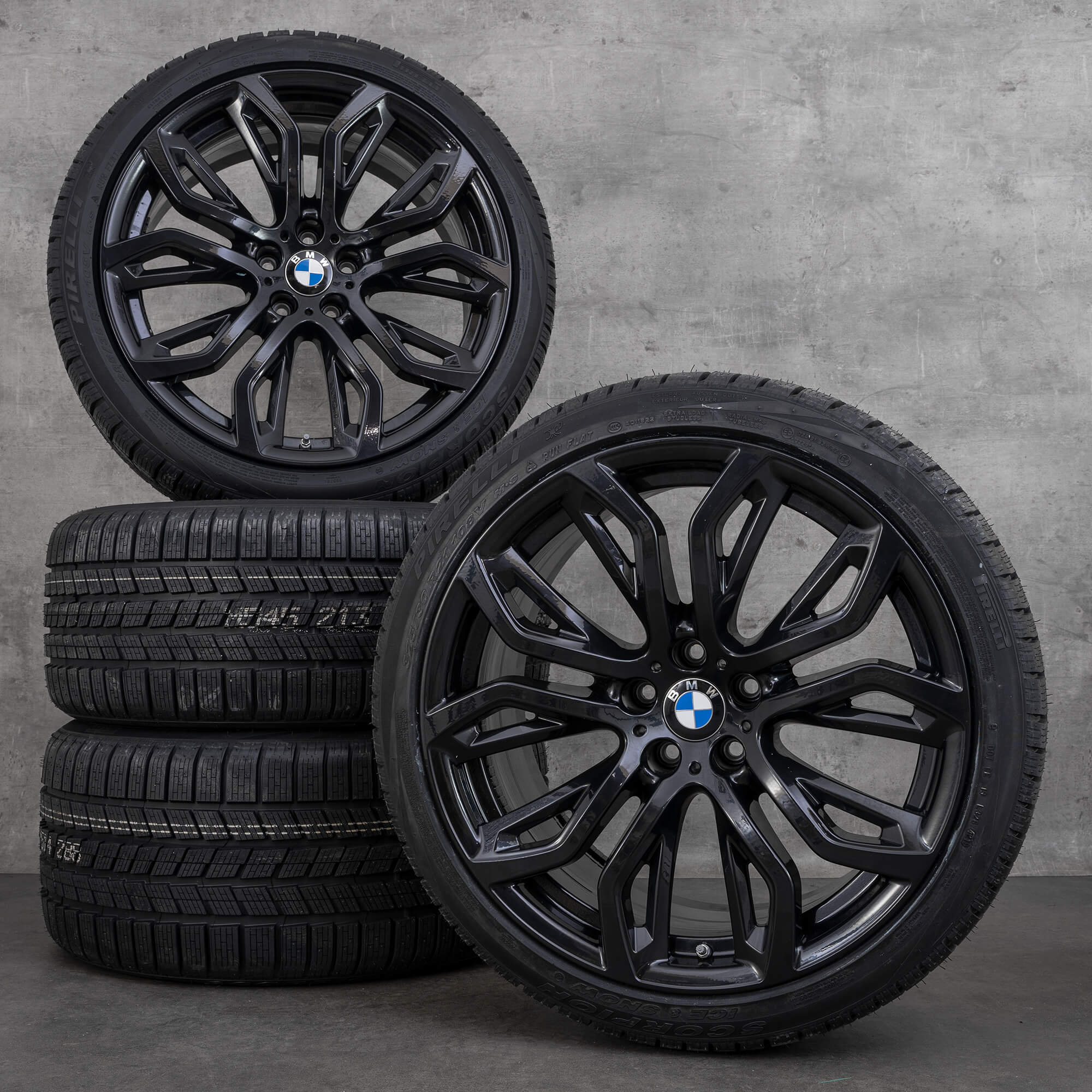 Oem BMW X5M X6 X6M jantes 21 pouces pneus été E70 E71 Styling 375 M 6796149 6796151 noir brillant