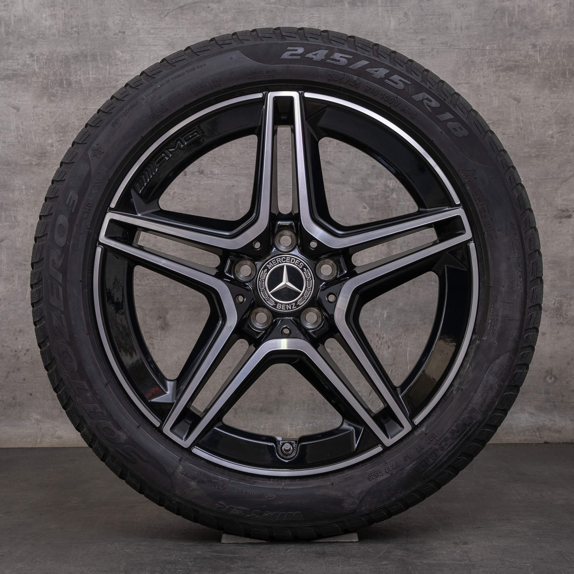 Orijinal Mercedes Benz E-Serisi AMG kış jant lastik 18 inç W213 S213 C238 A238 jantlar A2134016300 A2134016400 siyah parlak tornalı