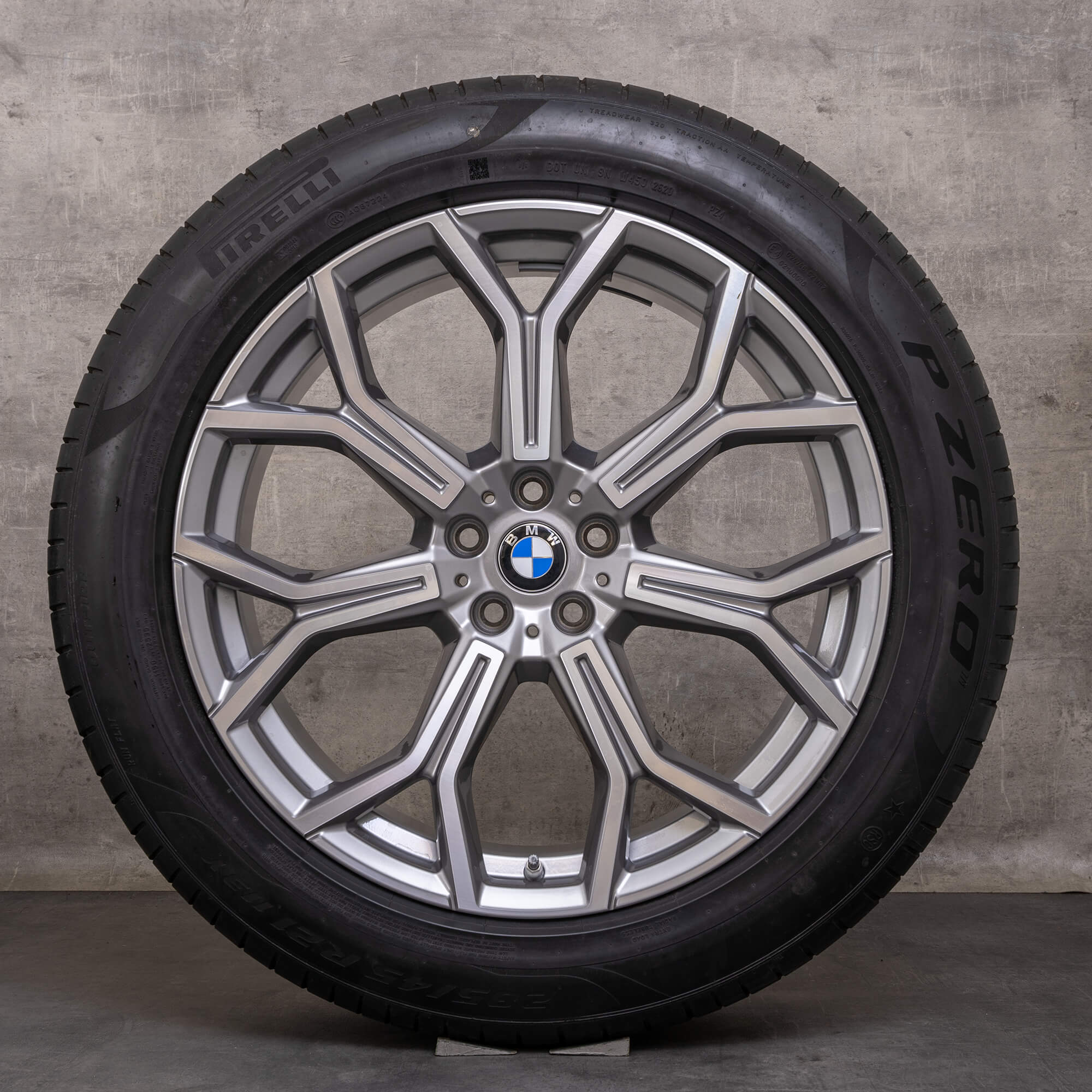 Original BMW X7 Felgen 21 Zoll G07 Sommerräder Styling 753 6885142 ferric grey glanzgedreht