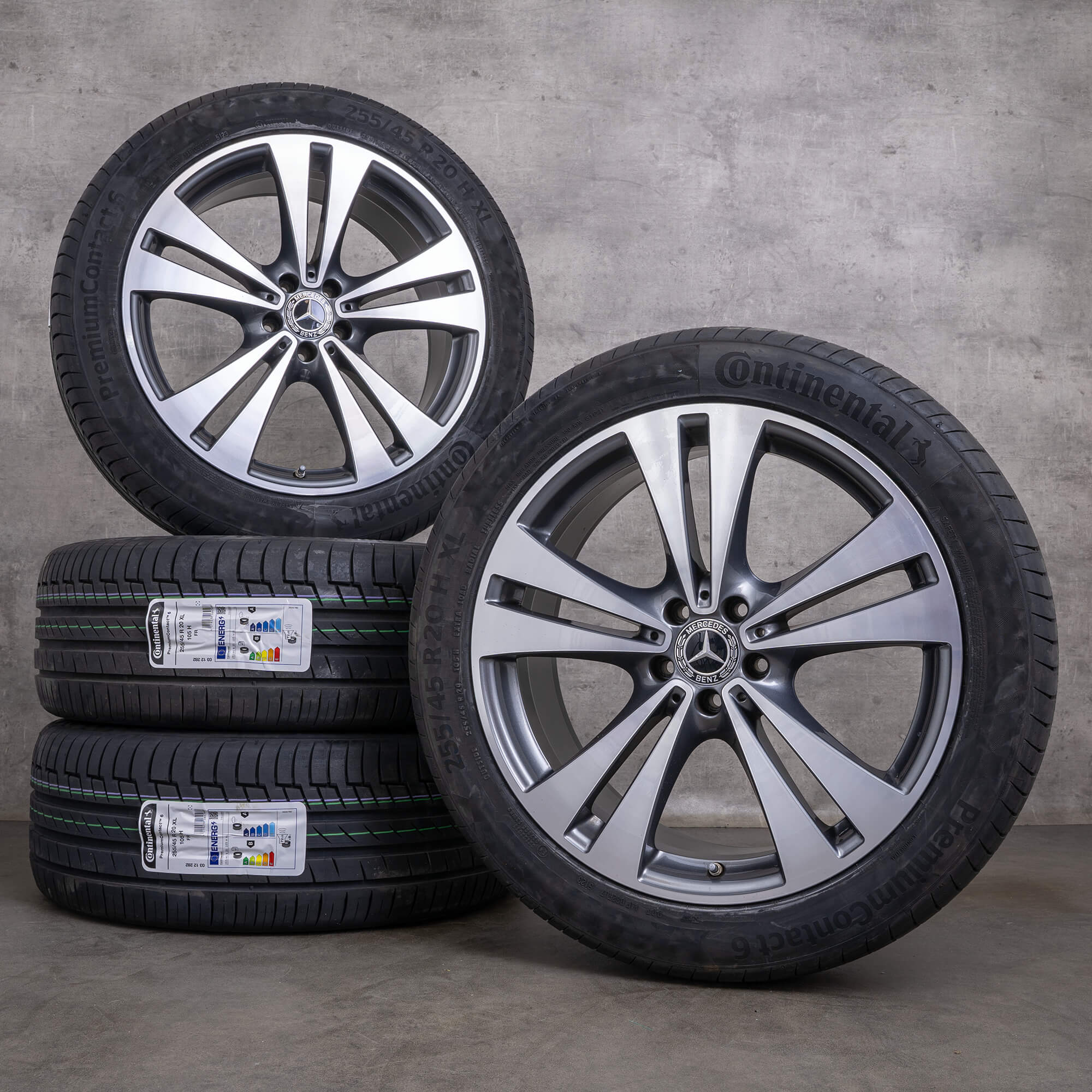 Original Mercedes Benz GLC Jantes 20 pouces C253 X253 Roues d'été A2534011200 himalaya grey brillant