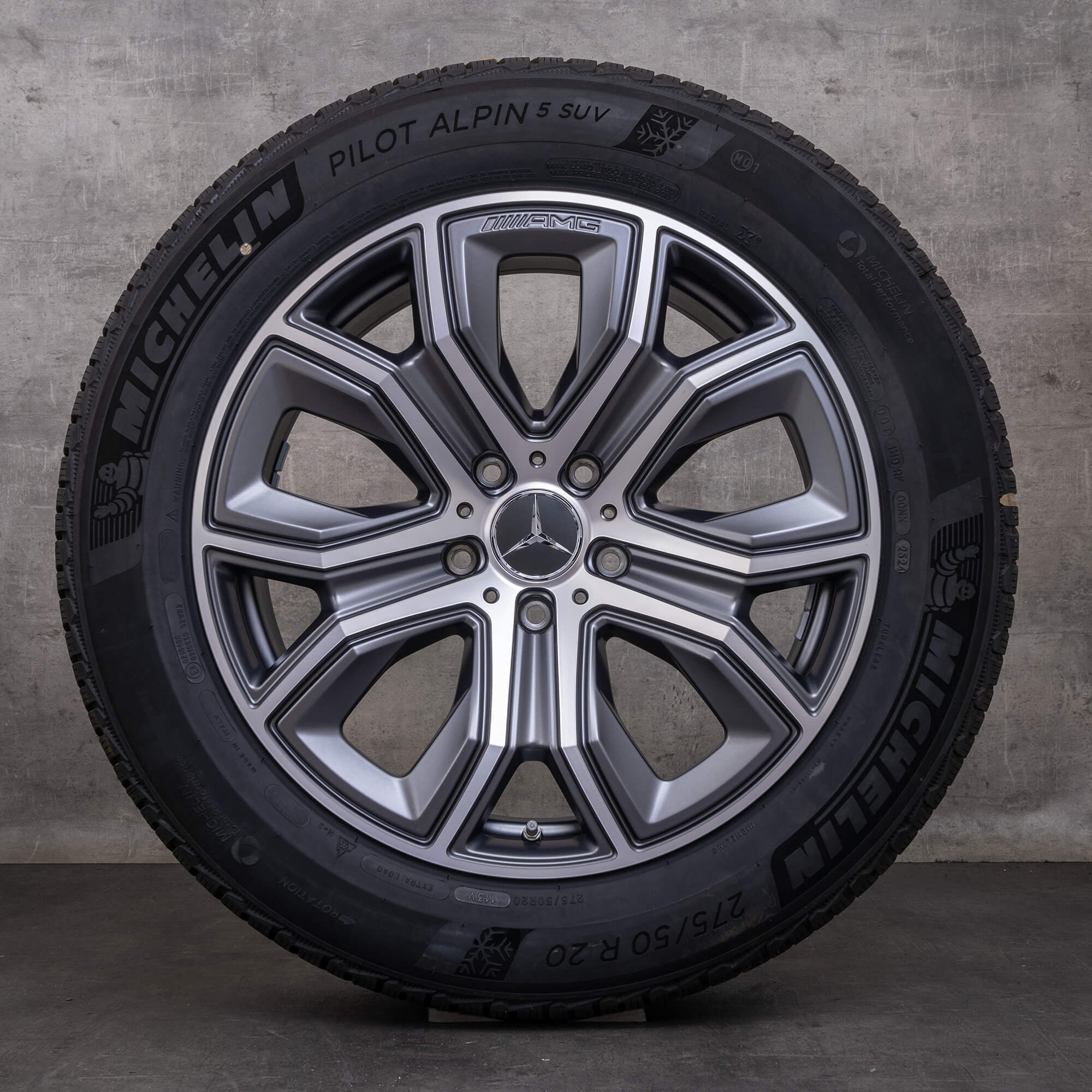 Jantes e pneus inverno originais Mercedes Benz G-Class G63 AMG de 20 polegadas W463 W465 jantes A4654010900 cinzento himalaia mate brilhante torneado NOVO