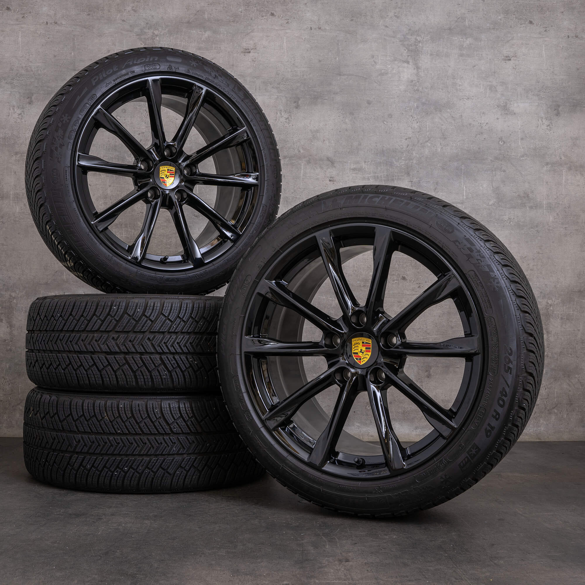 Oem Porsche Boxster Cayman pneus hiver 19 pouces 982 S GTS T jantes 982601025 982601025AM noir brillant NOUVEAU
