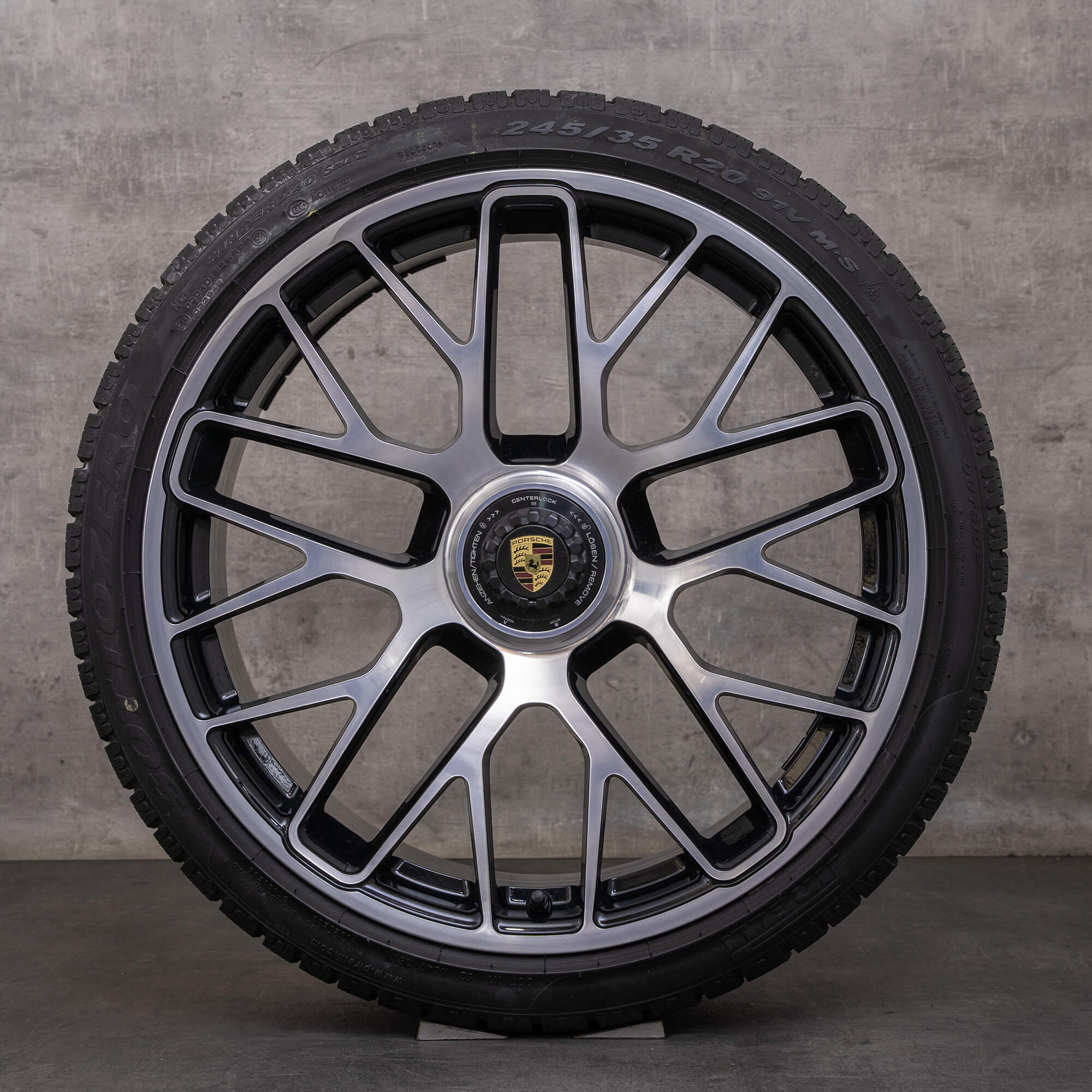 Alkuperäiset Porsche 911 talvirenkaat 20 tuuman 991 I II vanteet 99136216284 99136216634 Turbo S musta kiillotettu