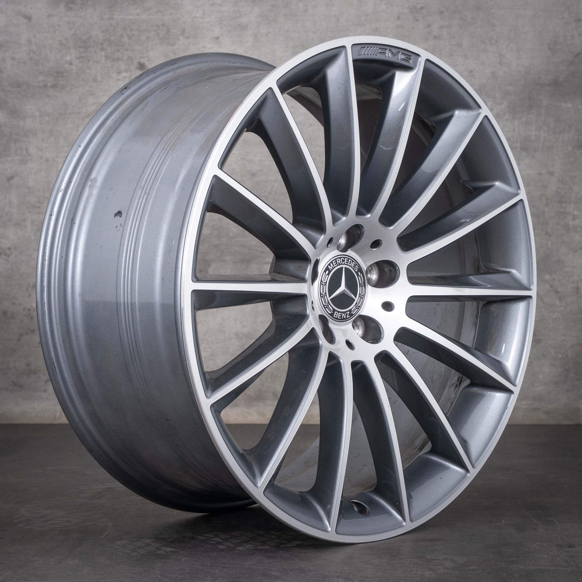 Jantă originală Mercedes-Benz CLS AMG de 20 de inci W257 C257 A2574012000 culoare „Himalaya Grey” jantă diamantată