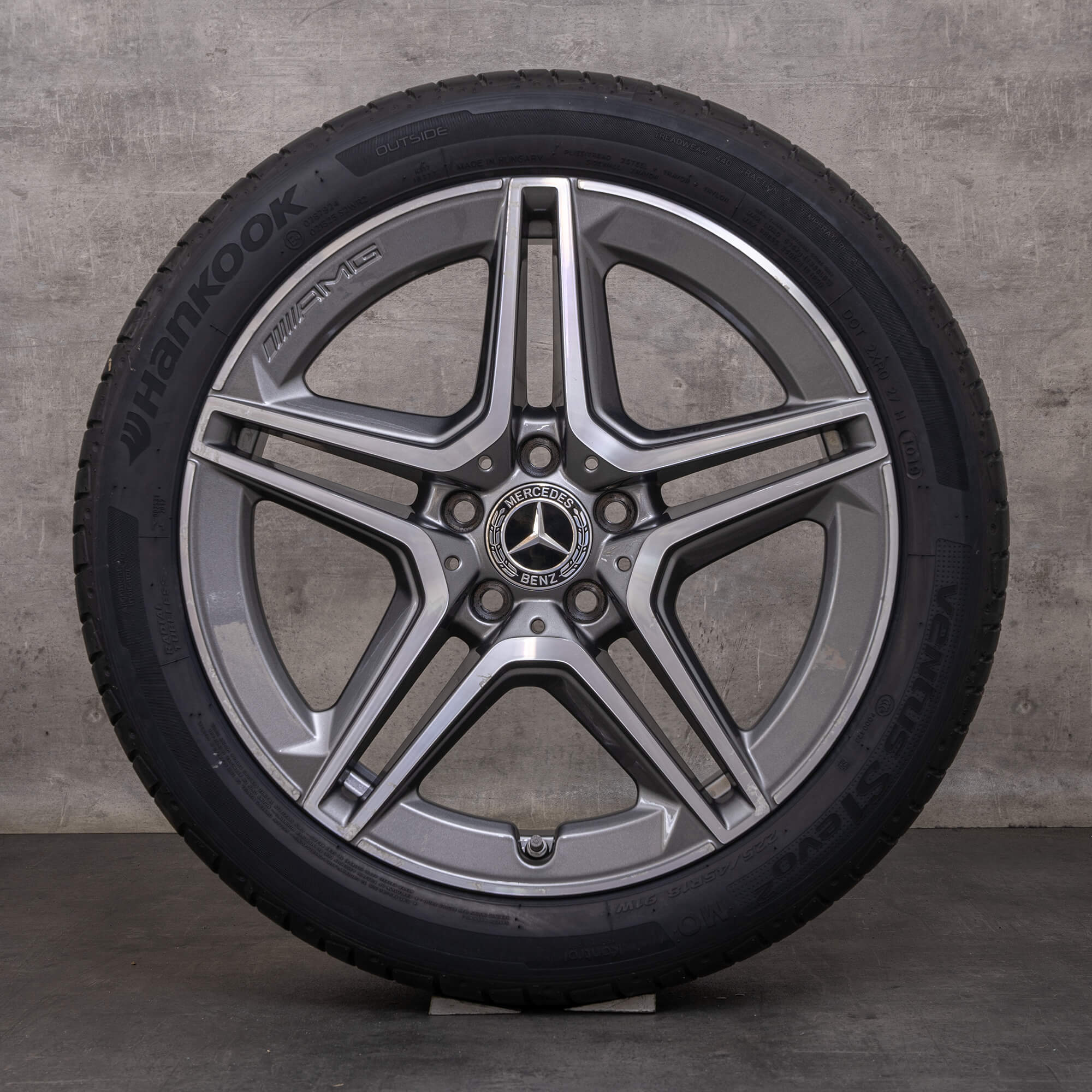 Orijinal Mercedes Benz A B Sınıfı CLA AMG jantlar 18 inç W177 V177 W247 X118 C118 yaz jant lastik A1774011500 himalaya gri parlak tornalanmış