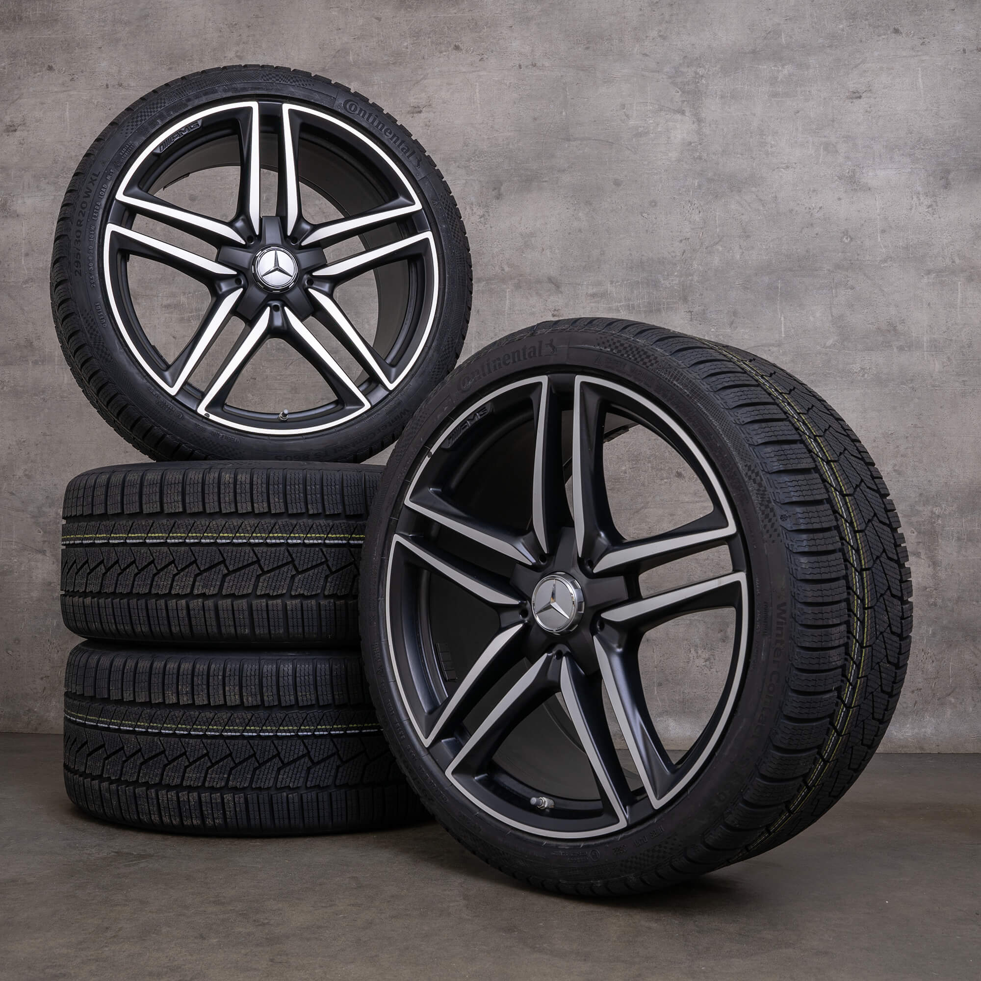 Original Mercedes Benz E-Klasse E63 & S AMG Winterräder 20 Zoll W213 S213 Felgen A2134012800 A2134012900 schwarz matt glanzgedreht