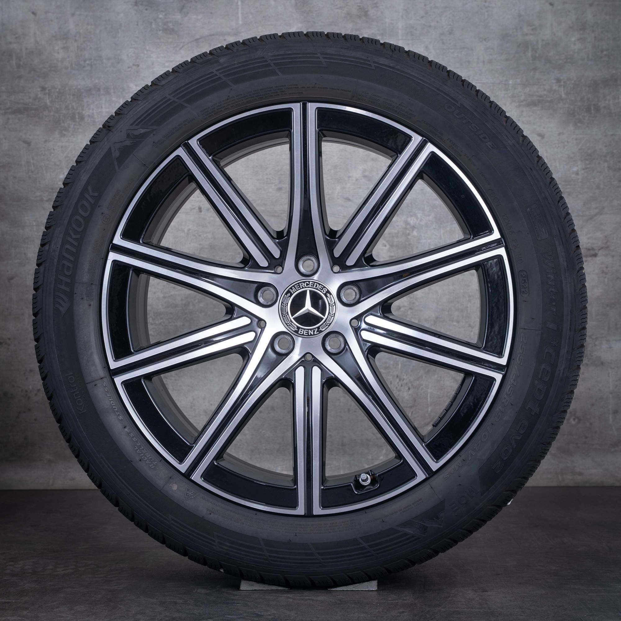 Jante originale Mercedes-Benz Clasa S pentru iarnă 19 inci model W223 cod A2234014700 negre diamantate pe față