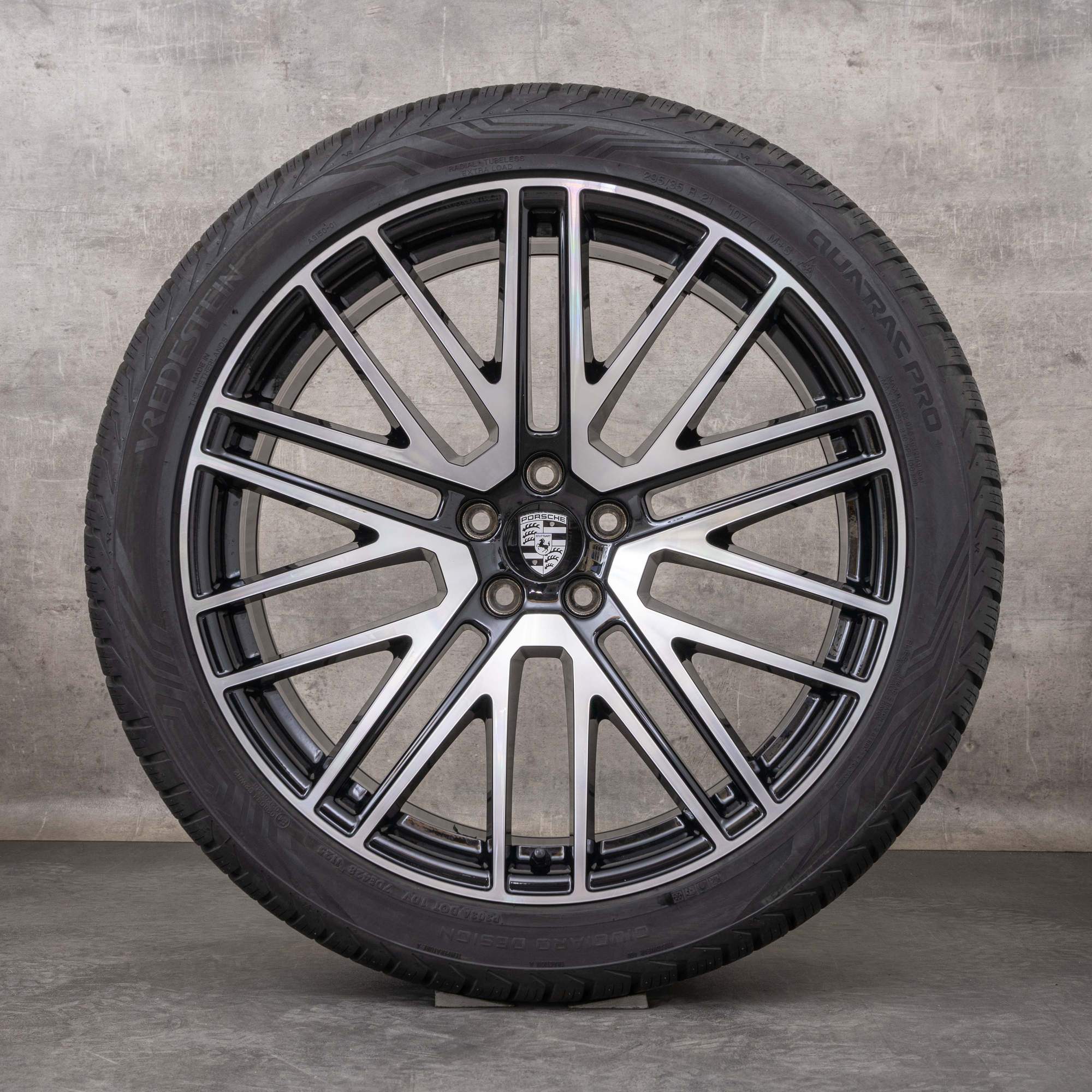 Jantes originais Porsche Macan III de 21 polegadas 95B jantes verão 95B601025GA 95B601025GB preto polido torneado